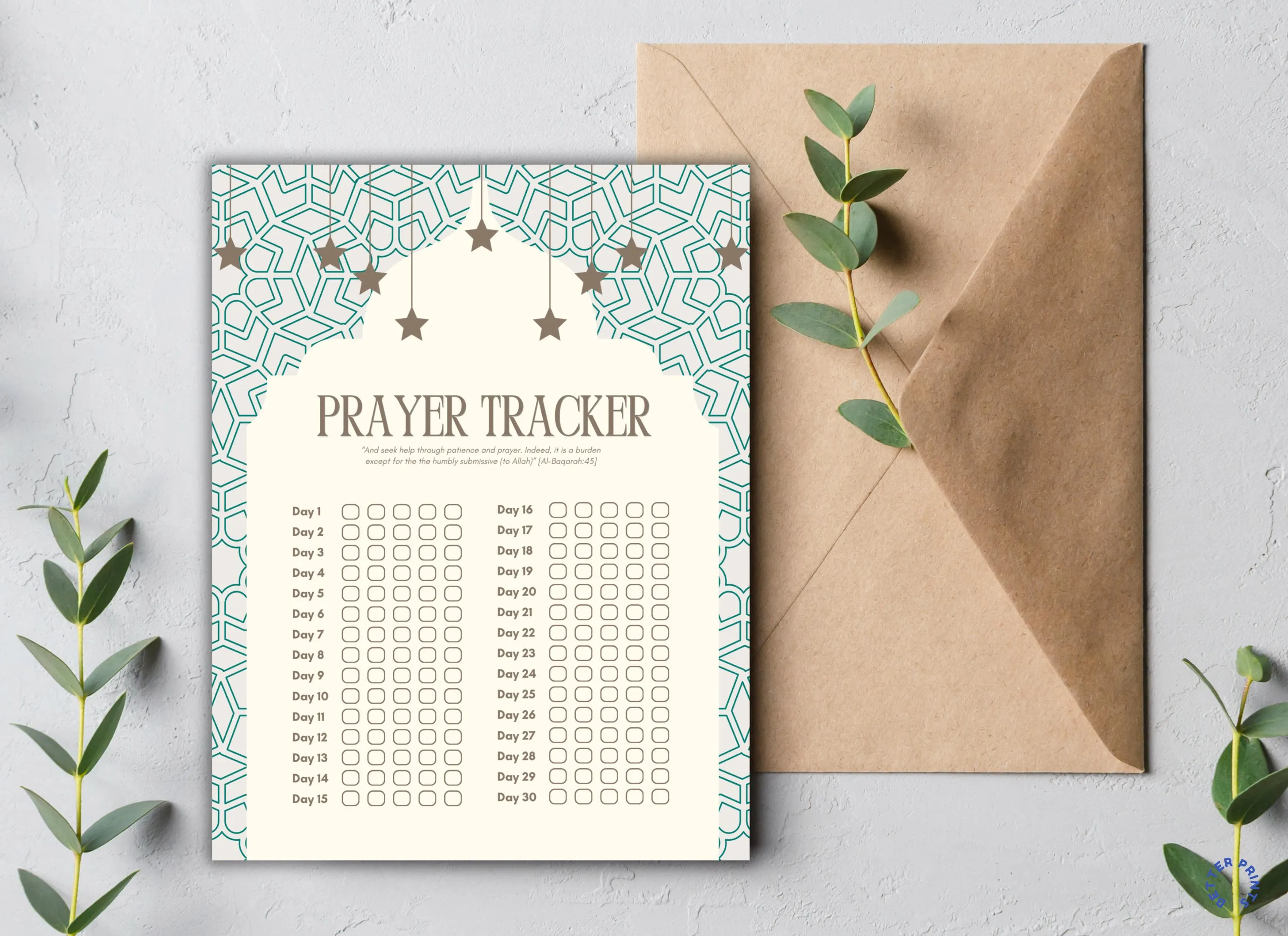 Prayer Tracker for Muslims, Islamic Habit Checklist and Journaling: Digital Download - image 2
