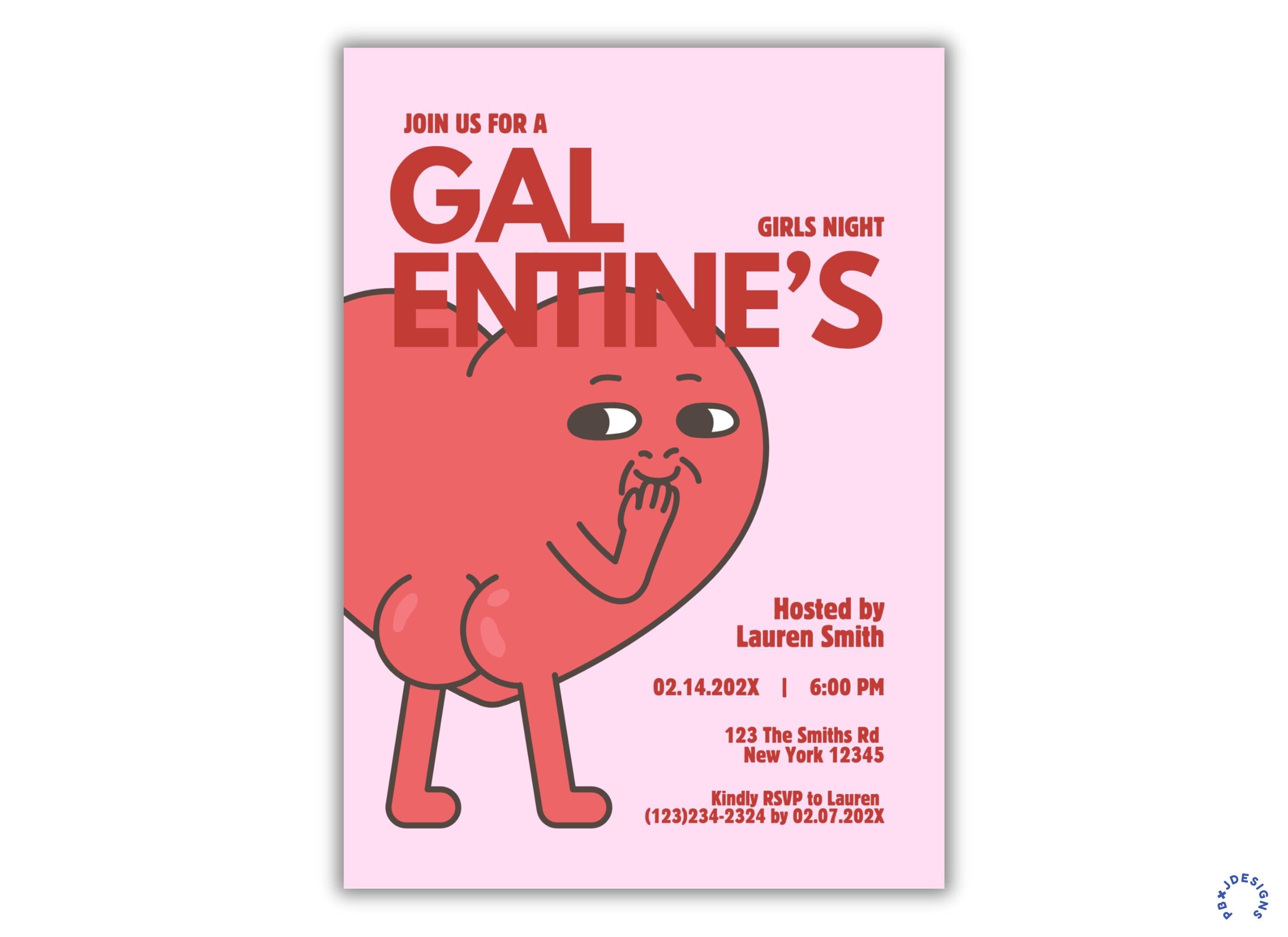 Galentines Day Invitation, Funny Valentines Party Invite: Instant download (Canva) - image 3