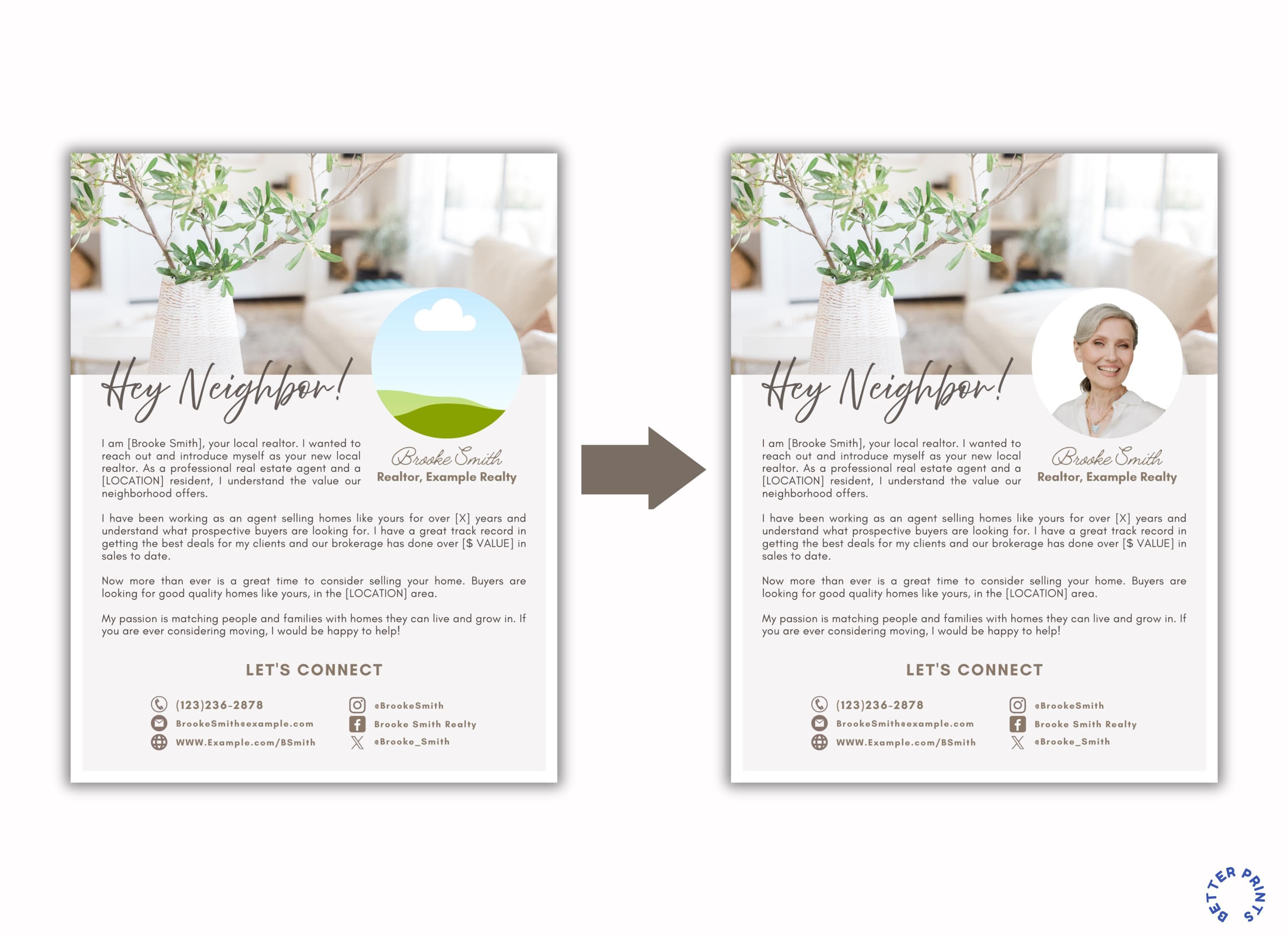 Realtor Introduction Letter Template, Real Estate Marketing Postcard (Canva Editable, Digital Download) - image 2