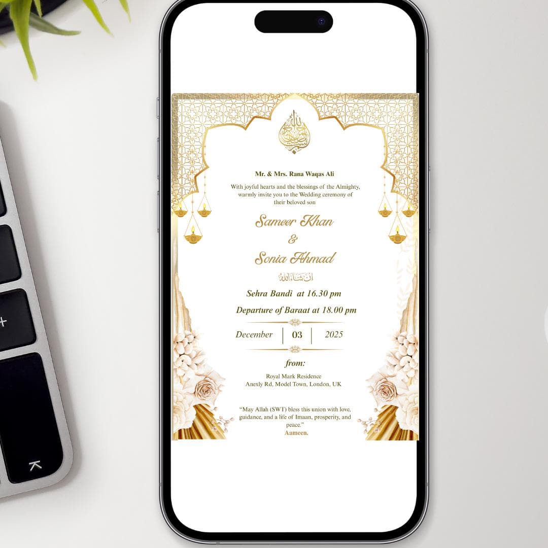 Instant Download Baraat Invitation | Muslim Wedding Invitation | Wedding Invitation digital | Editable Template | Downloadable | Printable - image 3
