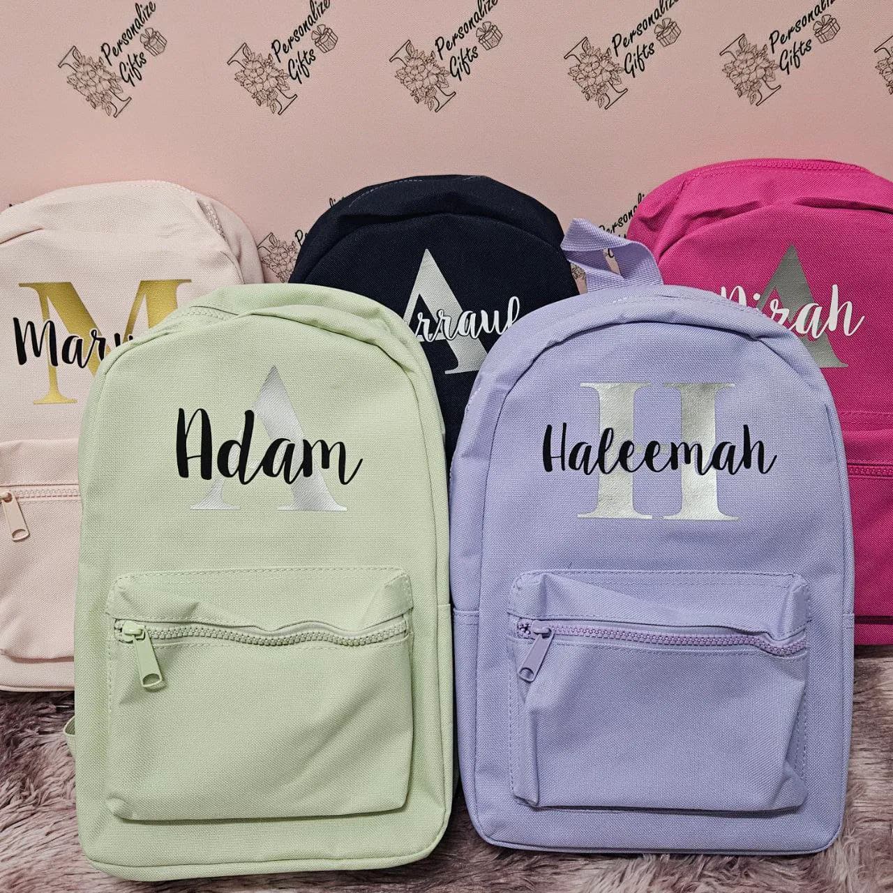 Personalised Backpacks Rucksacks For Children Kids Toddlers Name Initial Babys Infants Girls Boys Back To School Sports Bags Mini PE Carry - image 4
