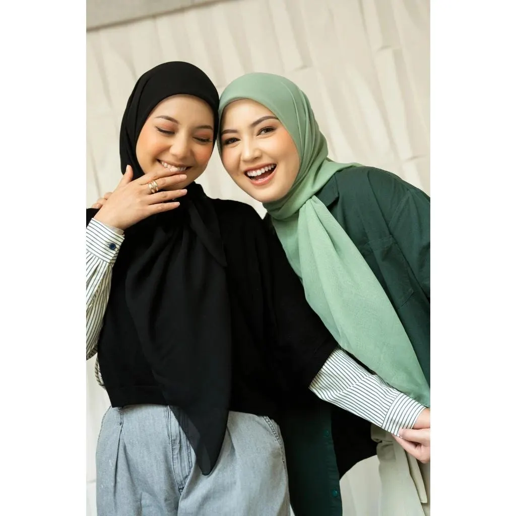 Paris Japan Square Hijab | Eyelash Finish, 112cm Square Scarf - image 5