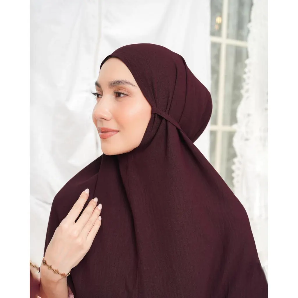 Aluna Instant Bergo Hijab: Polyknit, Adjustable Strap - image 3