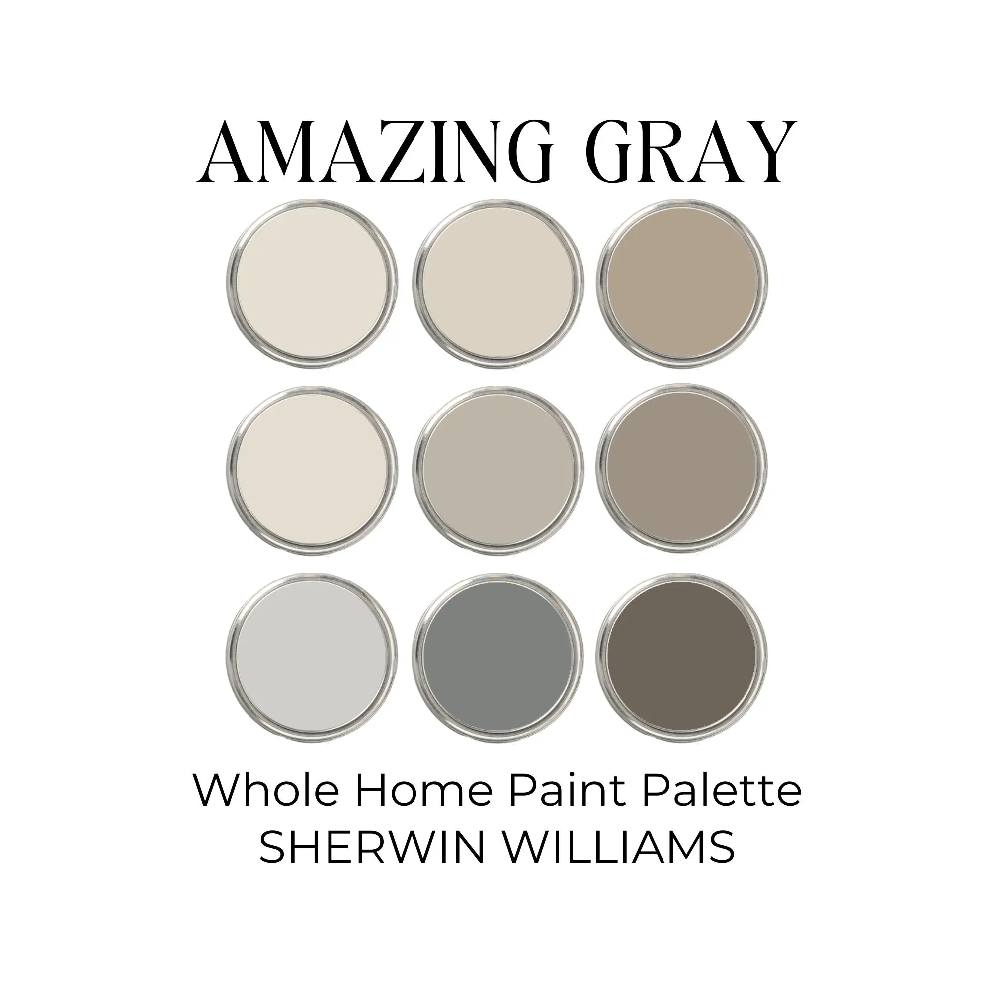 Amazing Gray Sherwin Williams Whole House Paint Palette