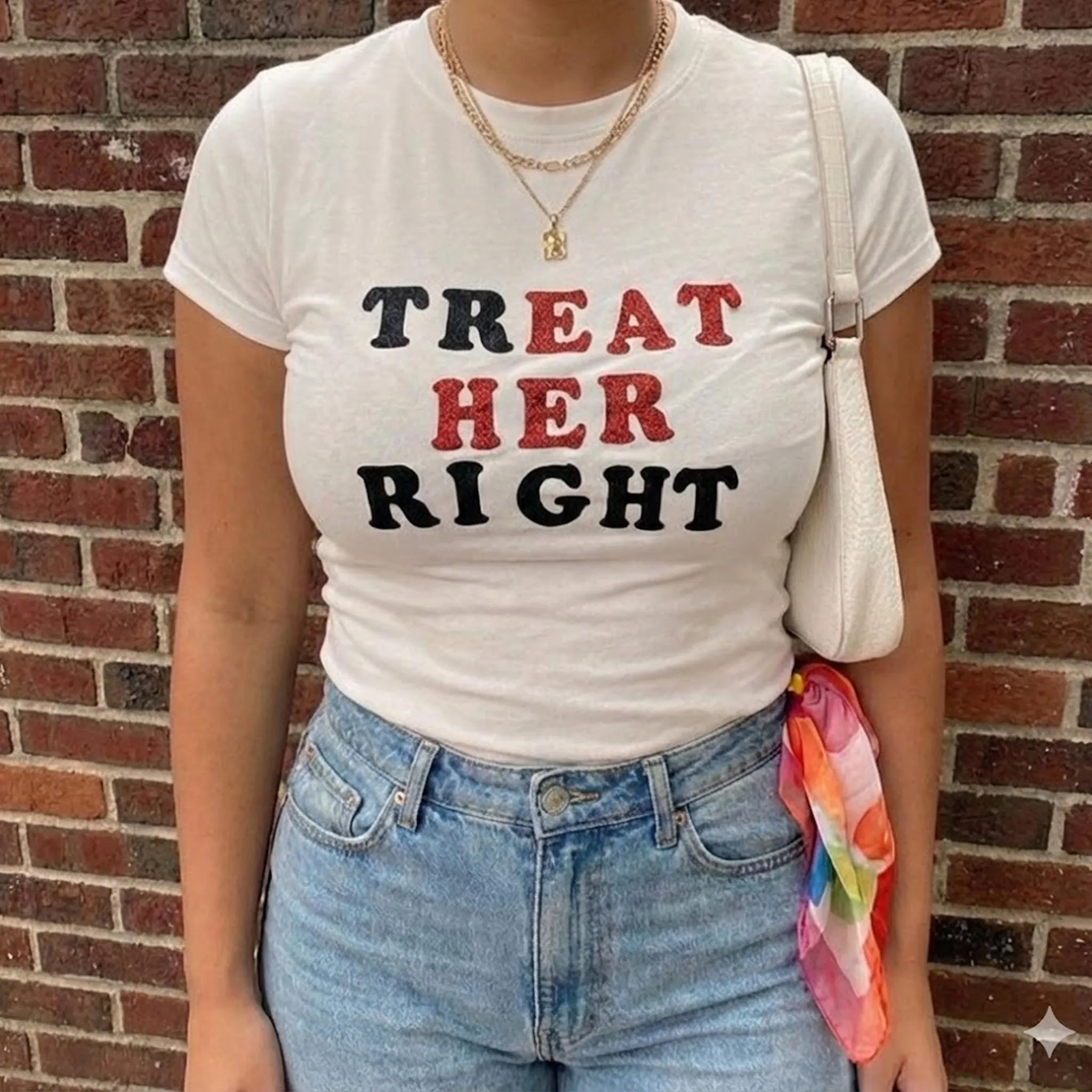 Treat Her Right Tee | Retro Lettering, Empowerment Shirt