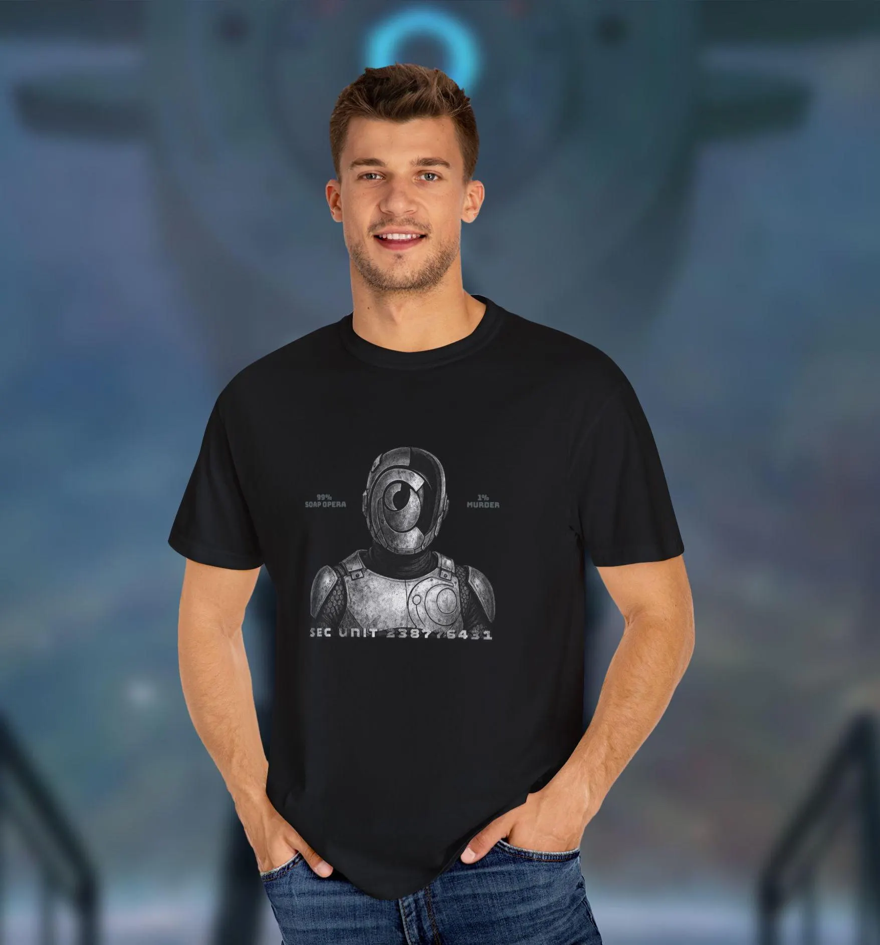 Murderbot Diaries T-Shirt, Hand-drawn Design, Introvert Humor Shirt, Unisex Garment-Dyed T-shirt SEC UNIT 238776431 - image 4