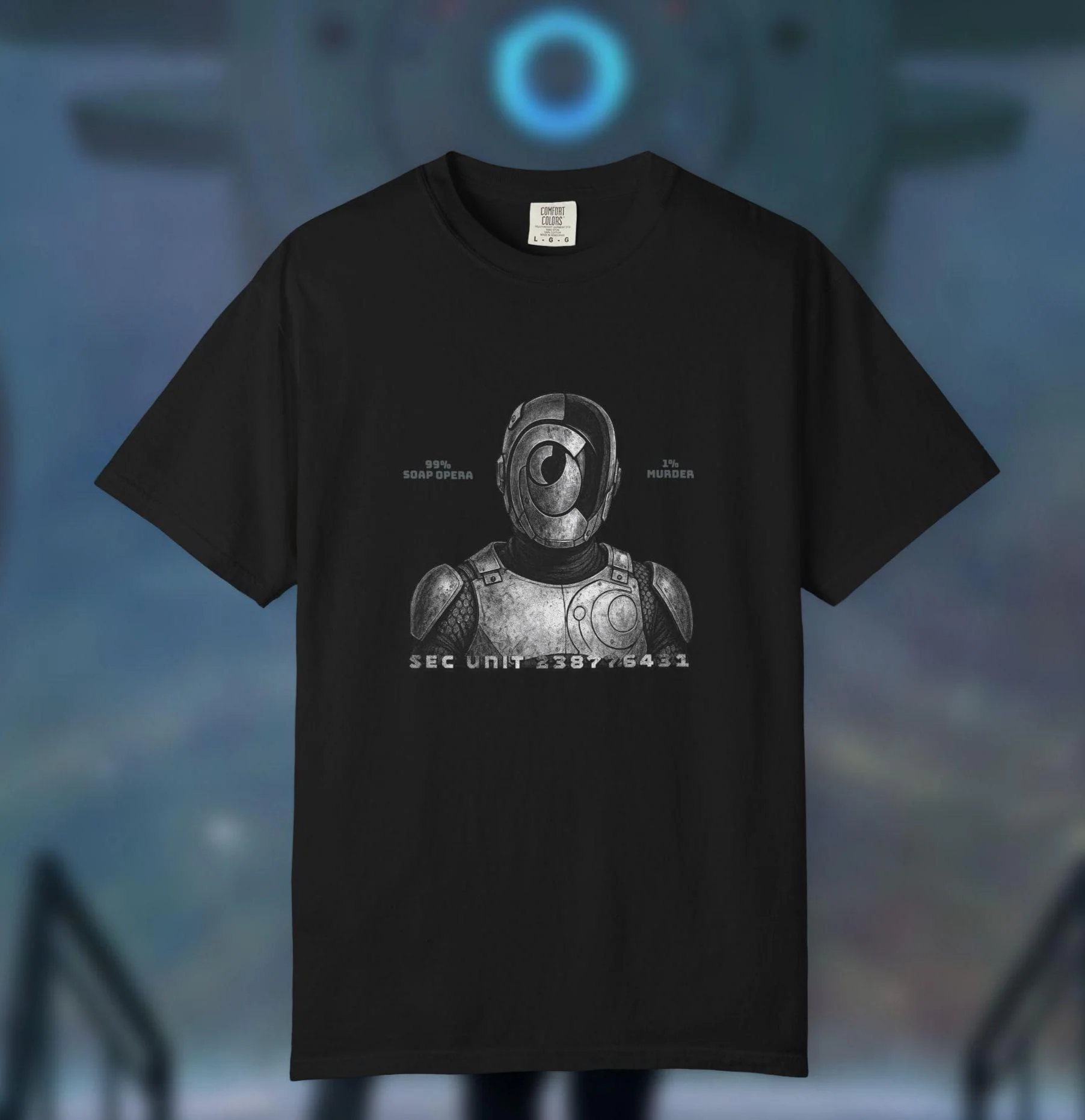 Murderbot Diaries T-Shirt, Hand-drawn Design, Introvert Humor Shirt, Unisex Garment-Dyed T-shirt SEC UNIT 238776431