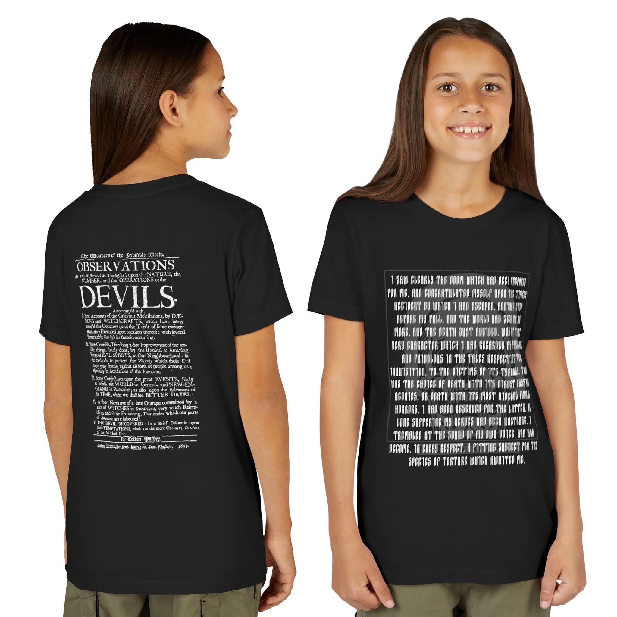 Kid / Youth Edgar Allan Poe Skull T-Shirt: Gothic Literature Apparel Wednesday