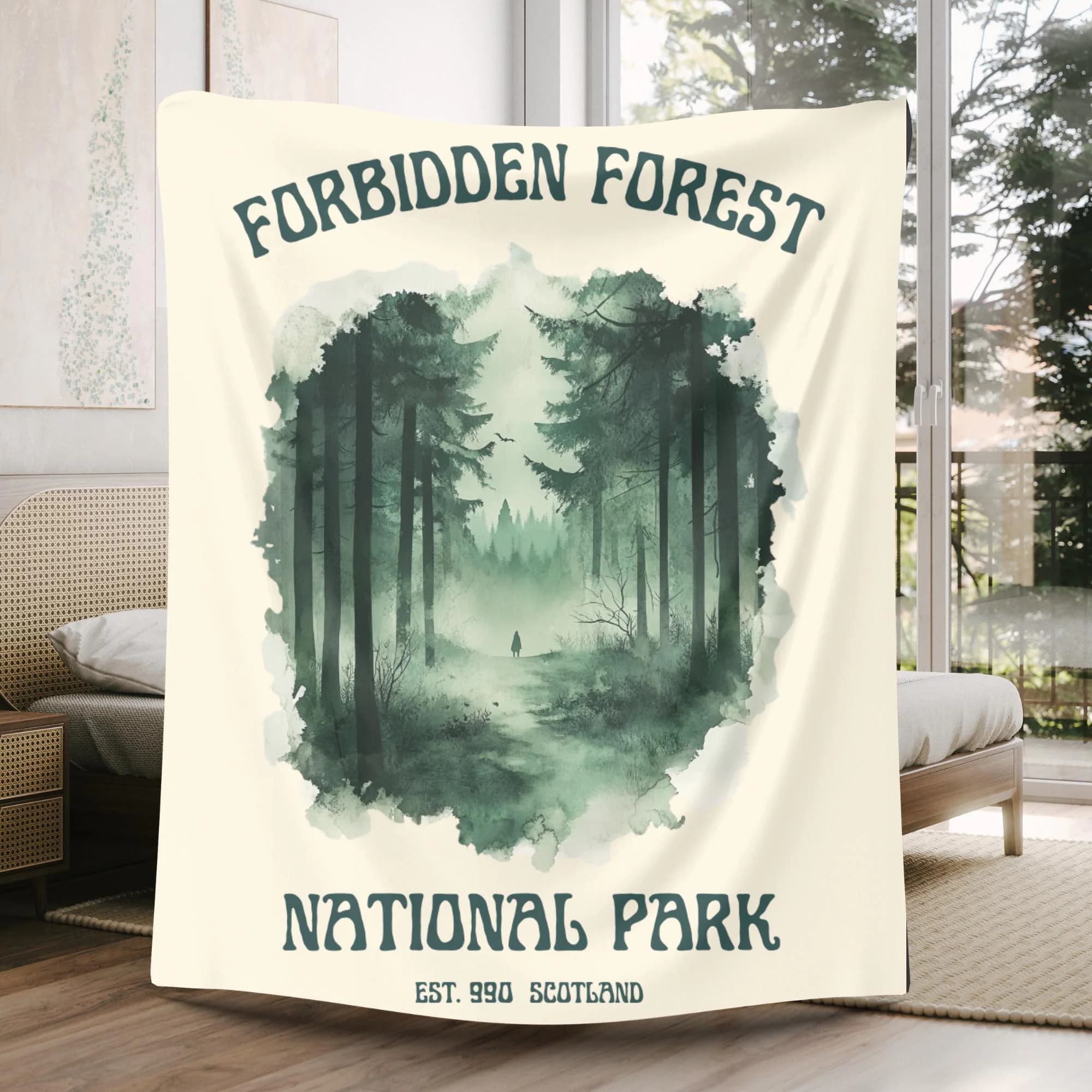 Forbidden Forest Velveteen Blanket: National Park Bookish Throw - image 3