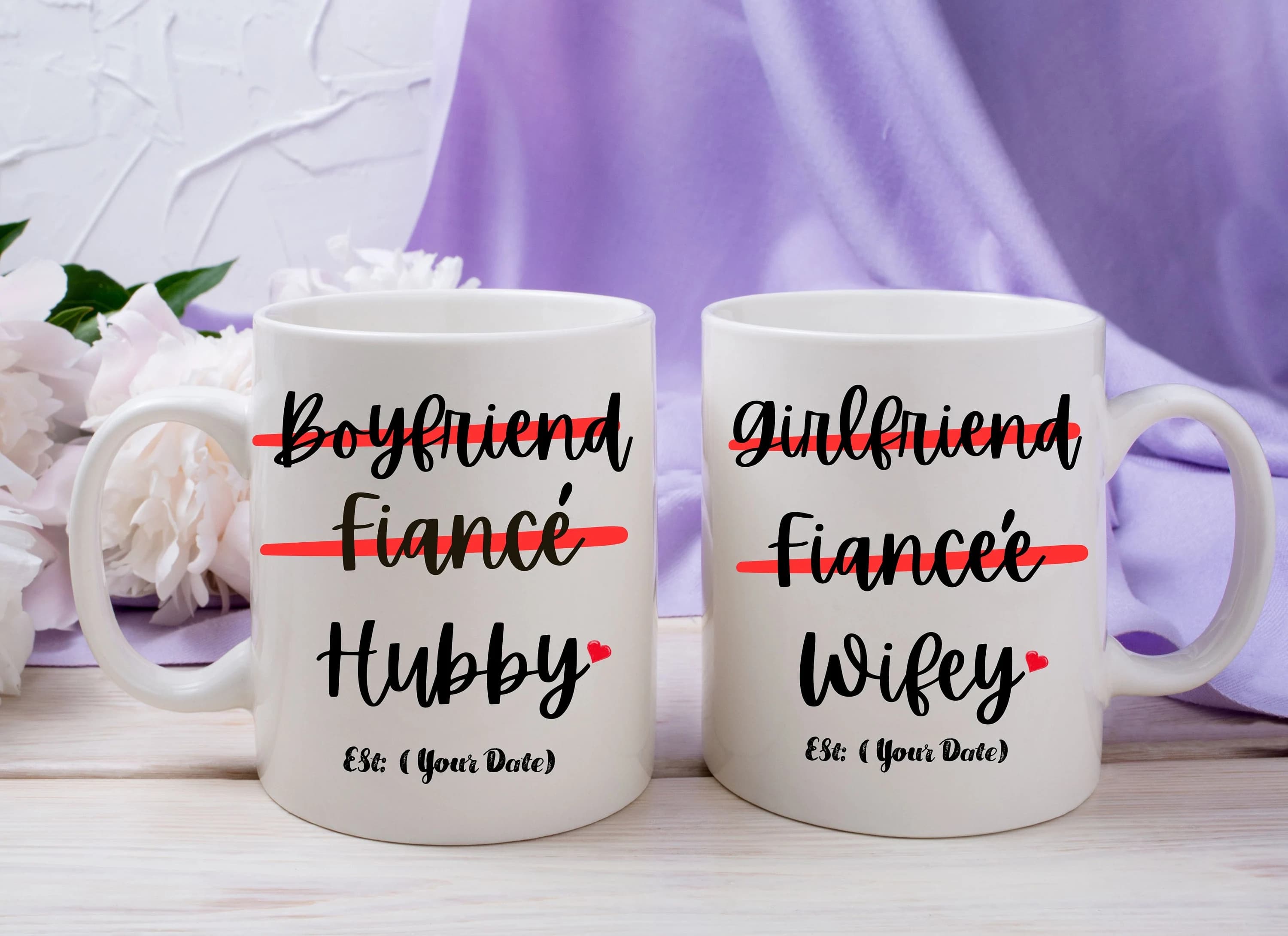 Personalized Hubby Wifey Coffee Mug,Custom Husband and Wife Mug, Newly Wed Couple Gift, Anniversary Mug for Couple, Funny Couple Mug - image 5