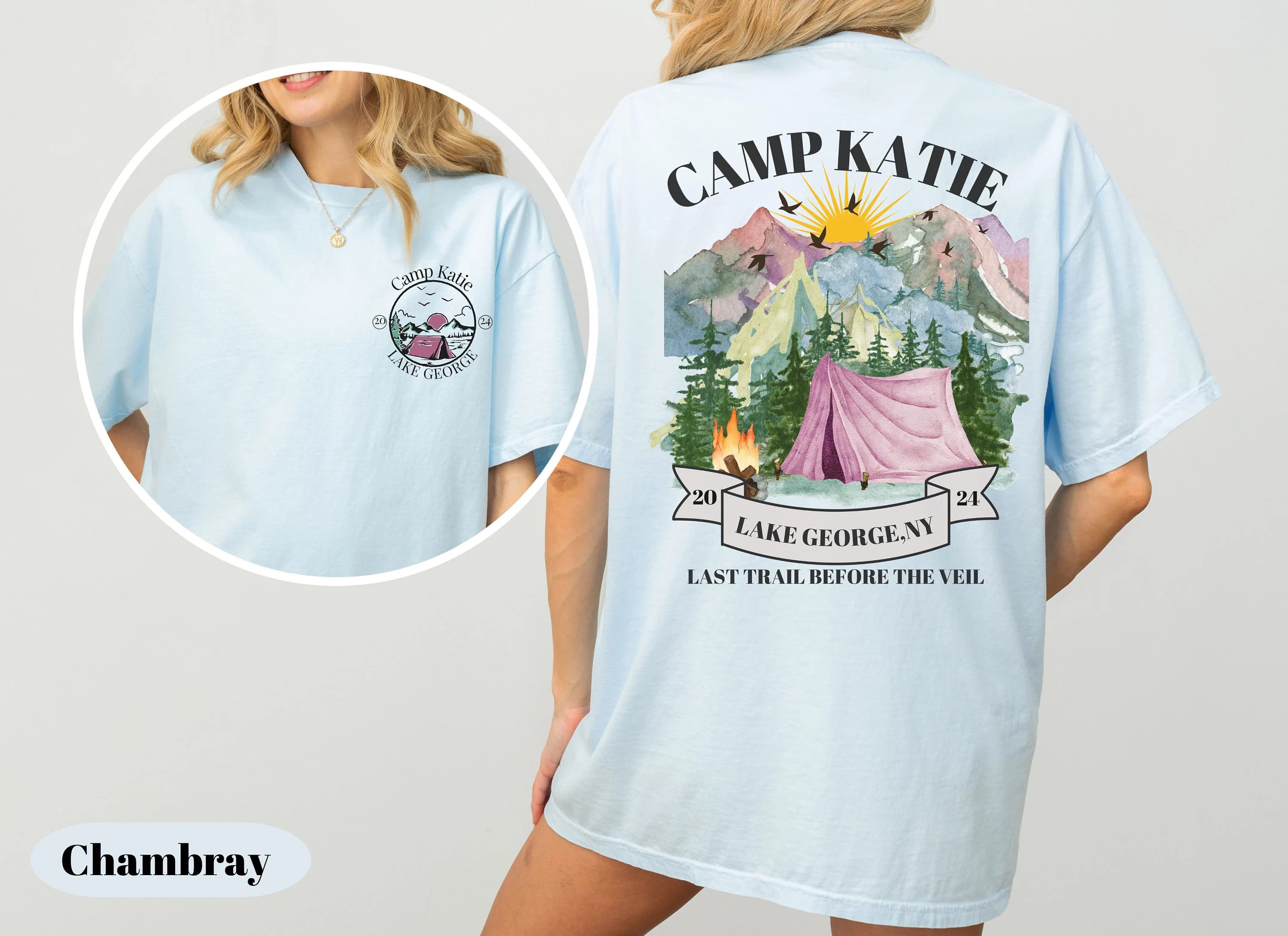 Camp Bachelorette Shirt, Comfort color Camping Hiking Bachelorette Tee, Cabin Crew shirt, Last Trail Before The Veil Shirt, Custom Camp Bach - image 5
