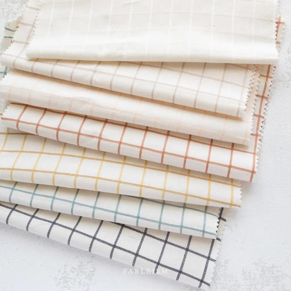 Trellis Wovens in PEACHY - Fableism Supply Co | 100% Cotton Yarn Dyed Woven, Modern Plaid, Check, Windowpane Fabric - image 4