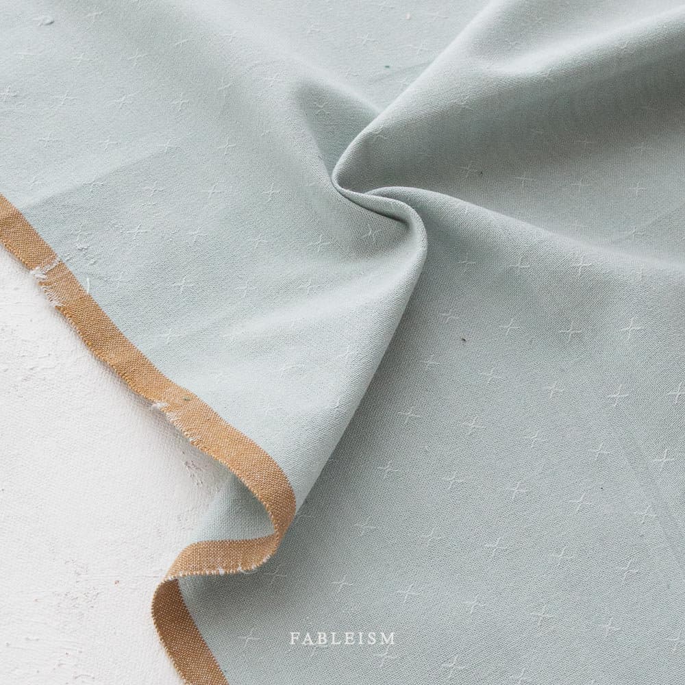 Sprout Wovens in ARCTIC - Fableism Supply Co | Yarn-Dyed Woven Fabric, 100% Cotton Fabric By the Yard, Earth Tone Solid, Pale Blue - image 2