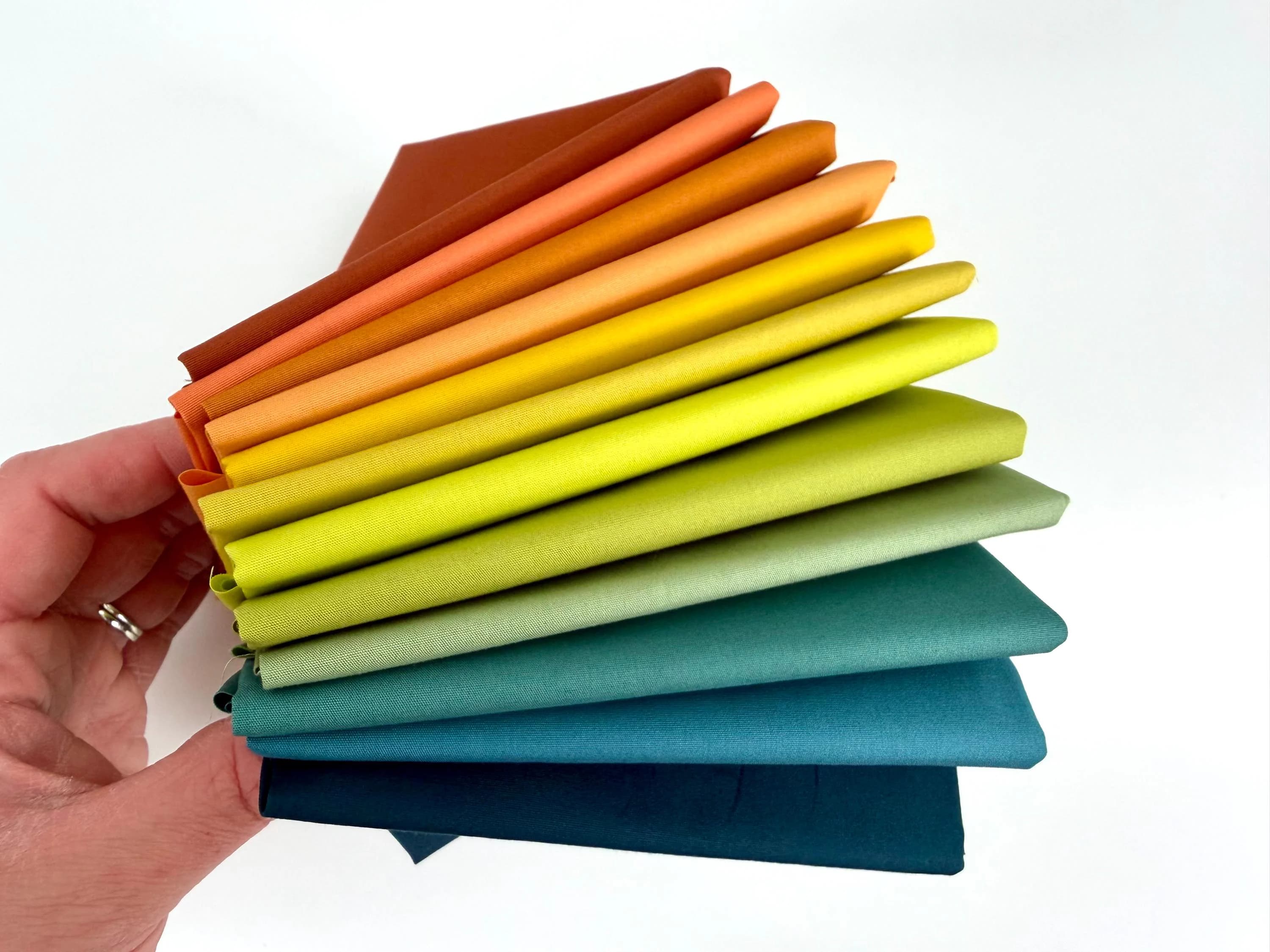 Canyon Trail - Curated Fabric Bundle, 12 Fat Quarters/Half Yards | Art Gallery Fabrics Pure Solids, AGF Rainbow - image 3