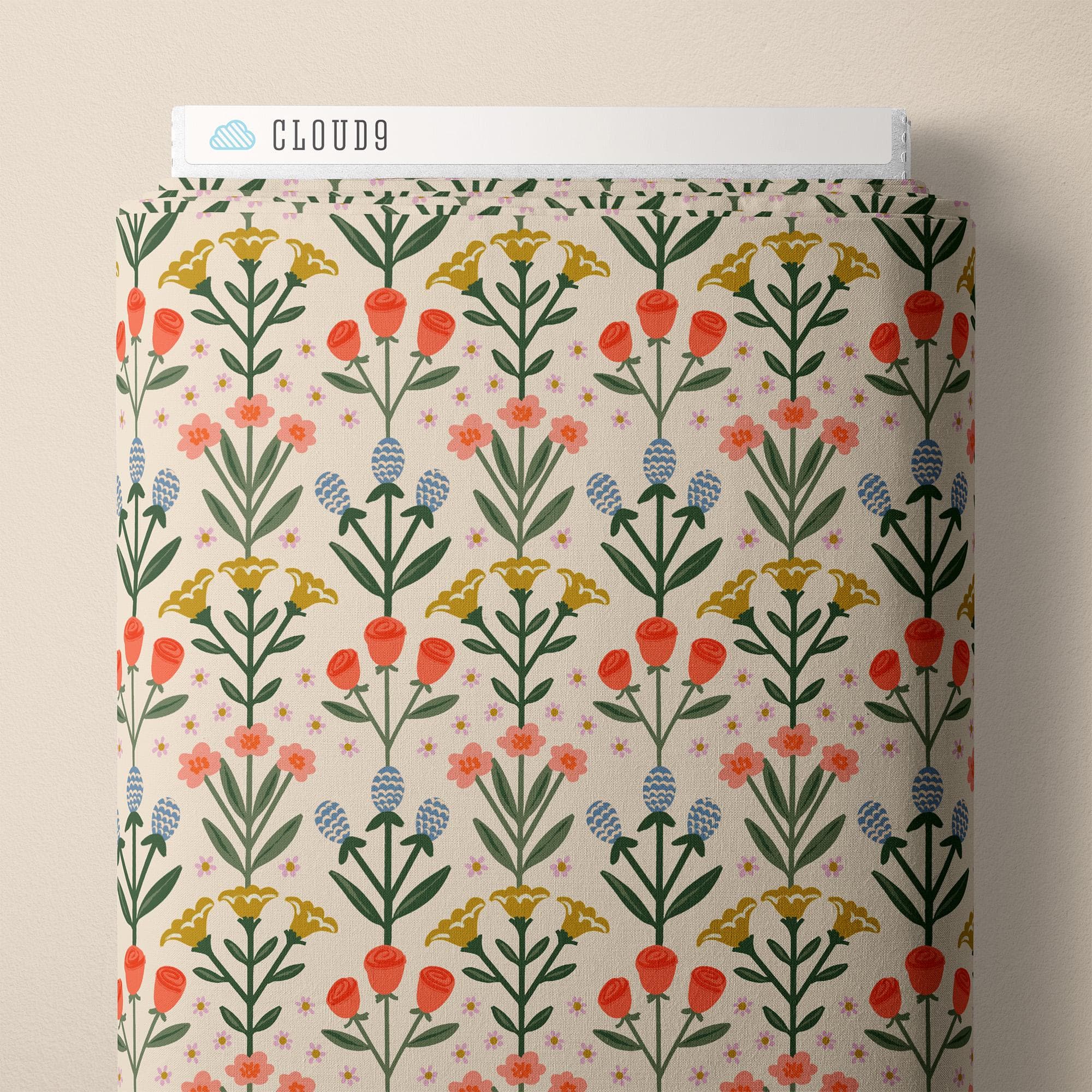 BLOOM - Floral Frenzy | Cloud9 Fabrics - flower fabric, low volume, wildflowers on cream, pastel, certified organic cotton - image 3