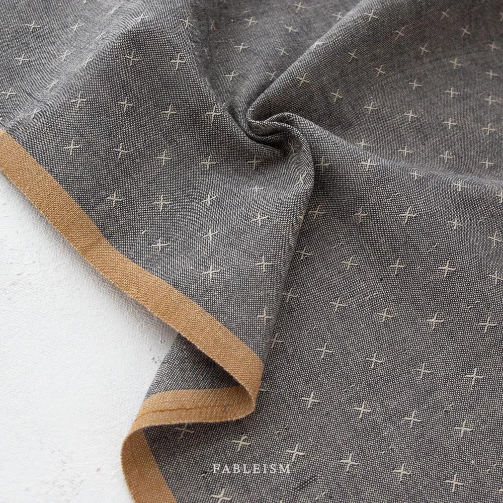 PEPPER - Sprout Wovens | Fableism Supply Co - yarn-dyed woven fabric, cotton, warm gray/charcoal, neutral - image 3