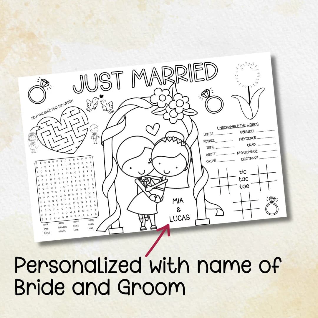 Wedding Activity Placemat