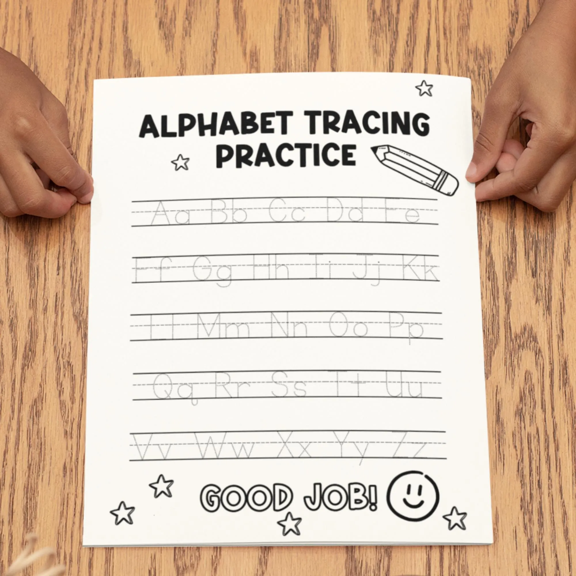 Alphabet Tracing Practice Page – Personalized Name Tracing Printable for Preschool and Kindergarten Handwriting Learning.