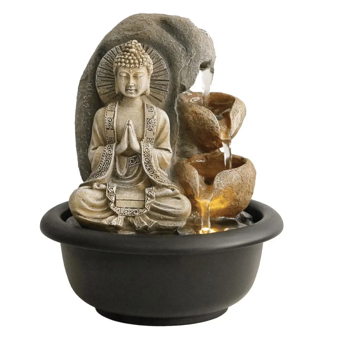 Desktop Fountain with LED Light – Relaxing Zen Decor - image 5