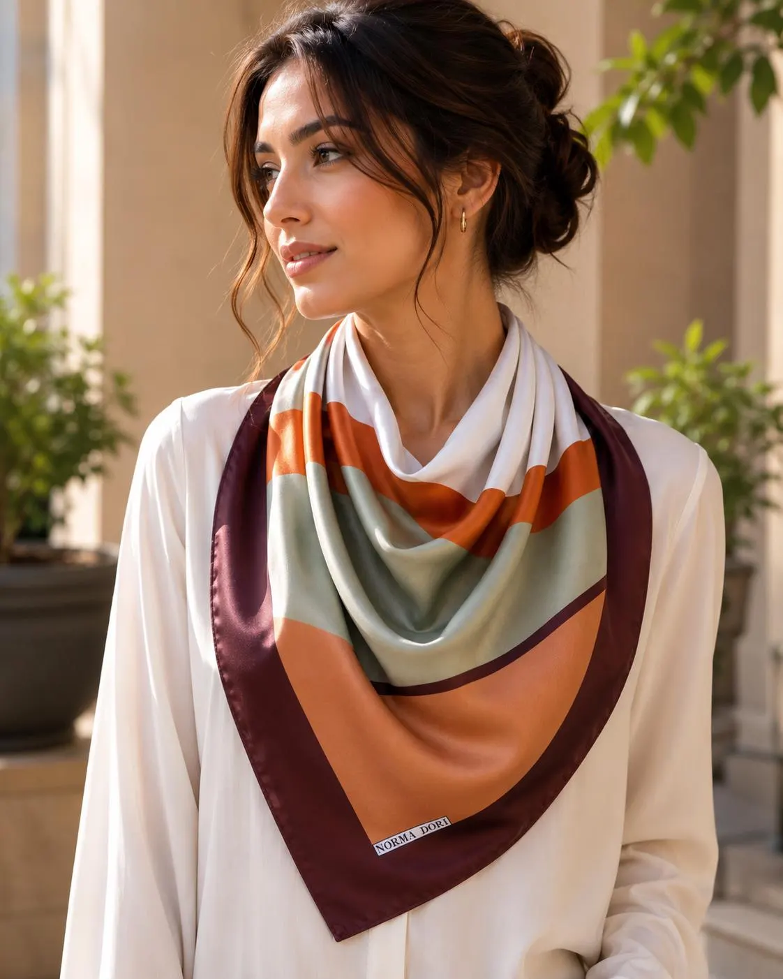 Vintage Norma Dori Geometrical Scarf, Womens Gift - image 5
