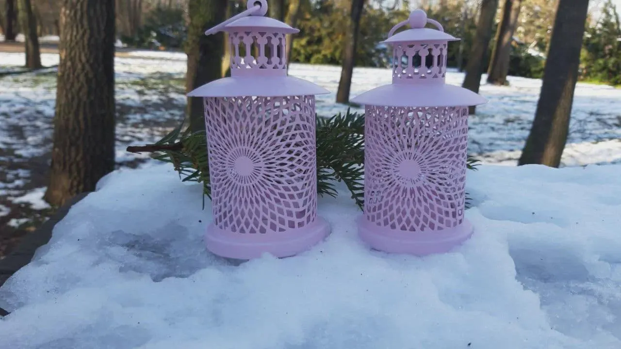 Set of 2 Pink Metal Lanterns, Shabby Chic Decor, Rustic House Decor - image 5
