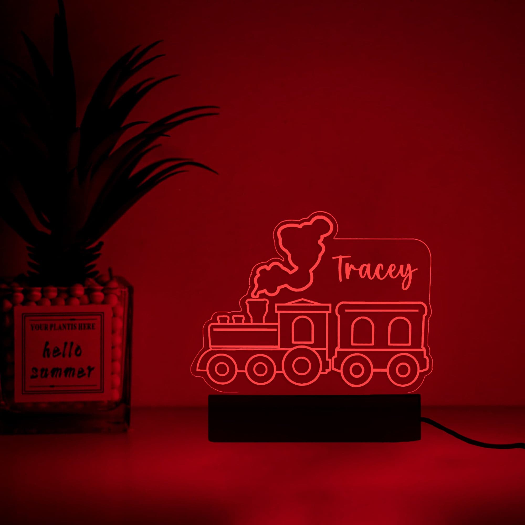 Custom Train Night Light,Locomotive Night Lamp with Name, train gift for kid,Custom Baby Bedroom Night LightBoys,Kids christmas Gift - image 3