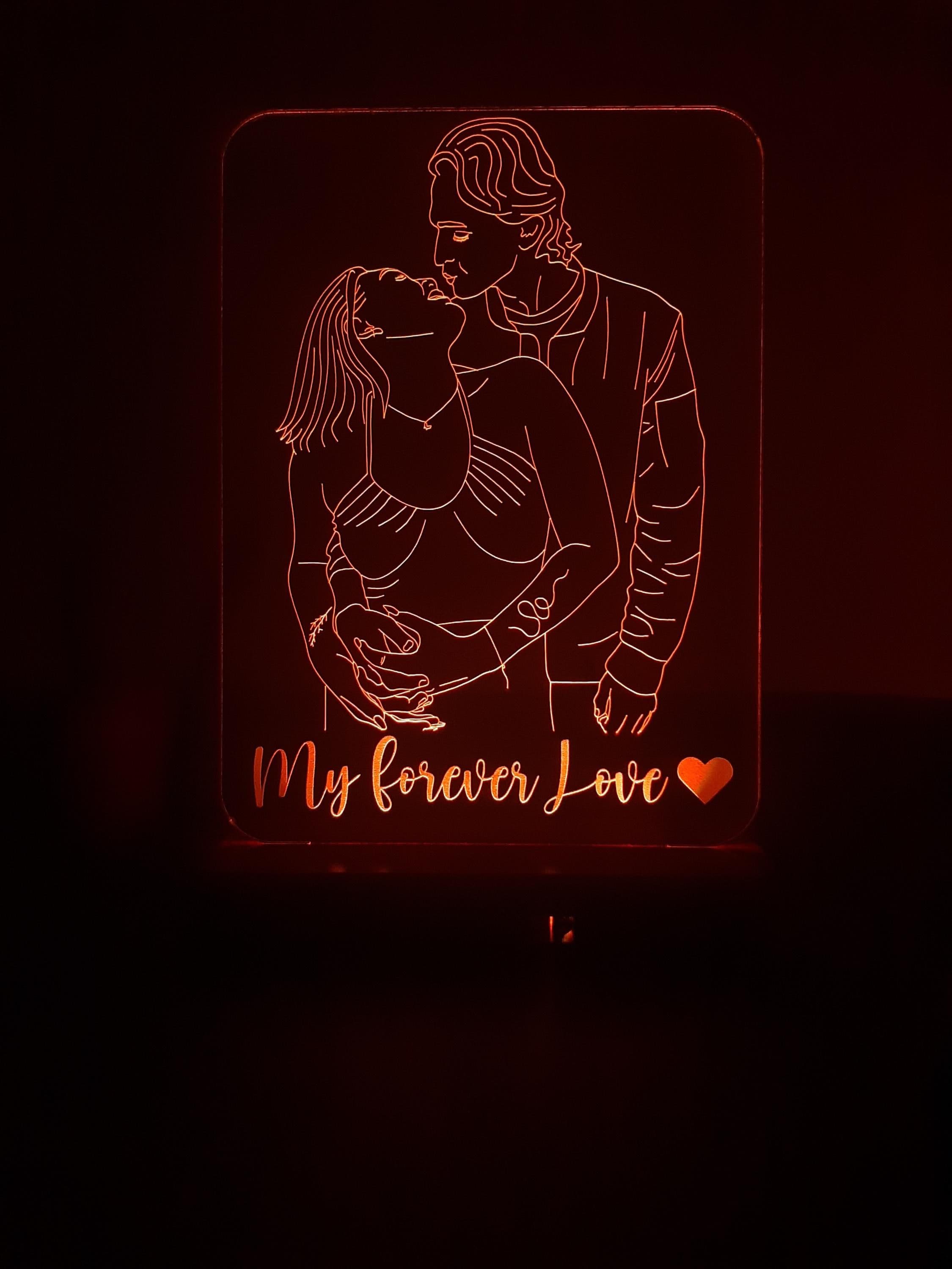 Personalized 3D Photo Gifts,Line Art Photo night light,Led Lights Lamp,Romantic Gifts,Couples christmas Gifts,Anniversary Gift,Wedding Gift - image 3