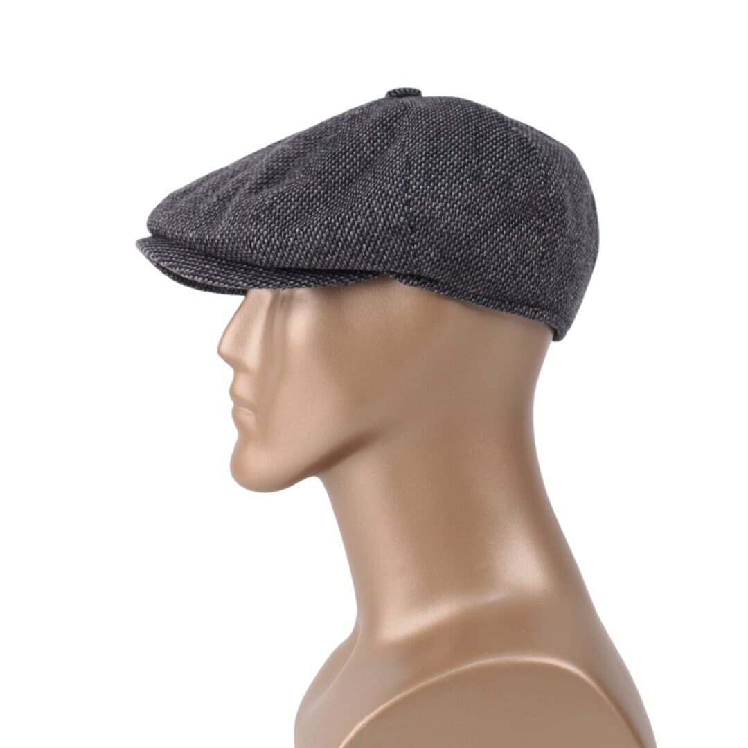 Gray Tweed Wool Newsboy Cap: Handmade Vintage Gatsby Hat, Cap, - image 5