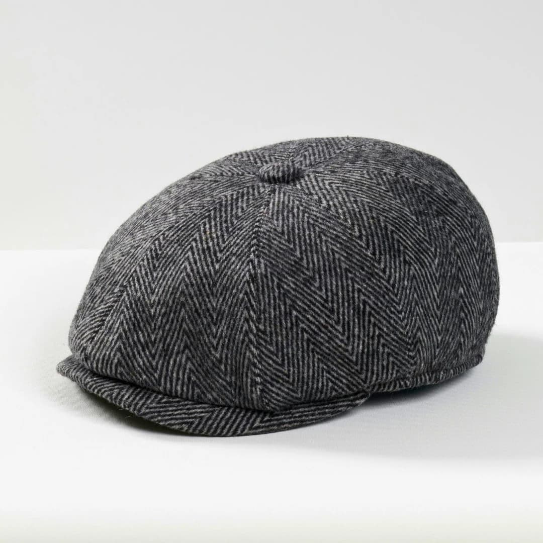 Handmade Dark Gray Wool Newsboy Cap: Vintage Style, Cap - image 5