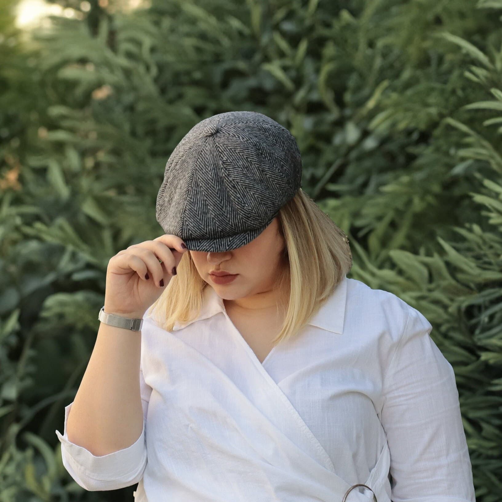 Handmade Dark Gray Wool Newsboy Cap: Vintage Style, Cap - image 3