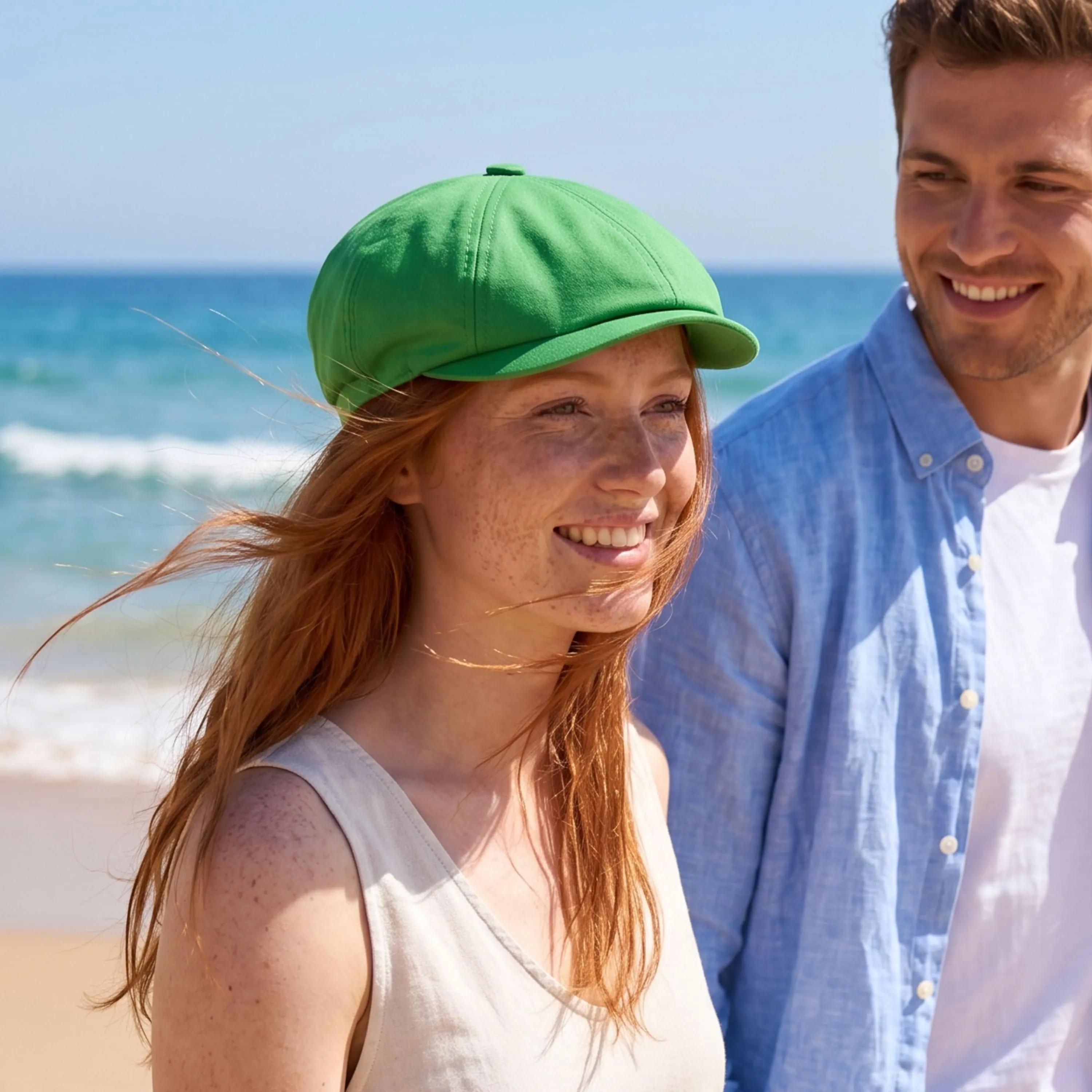 Green Linen Newsboy Cap: Handmade Summer Flat Cap - image 5