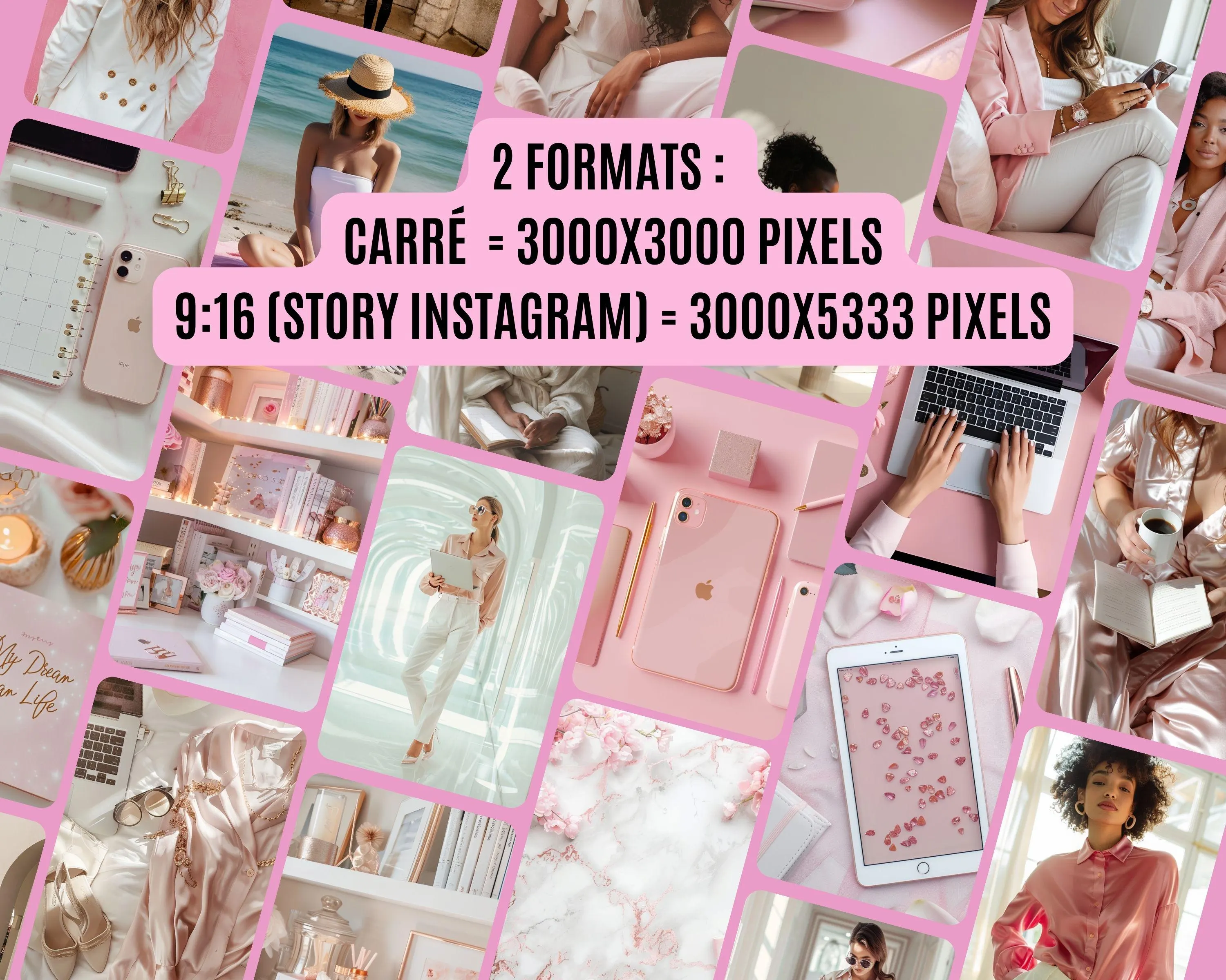 MRR and PLR license included to resell the pink faceless photo bundle