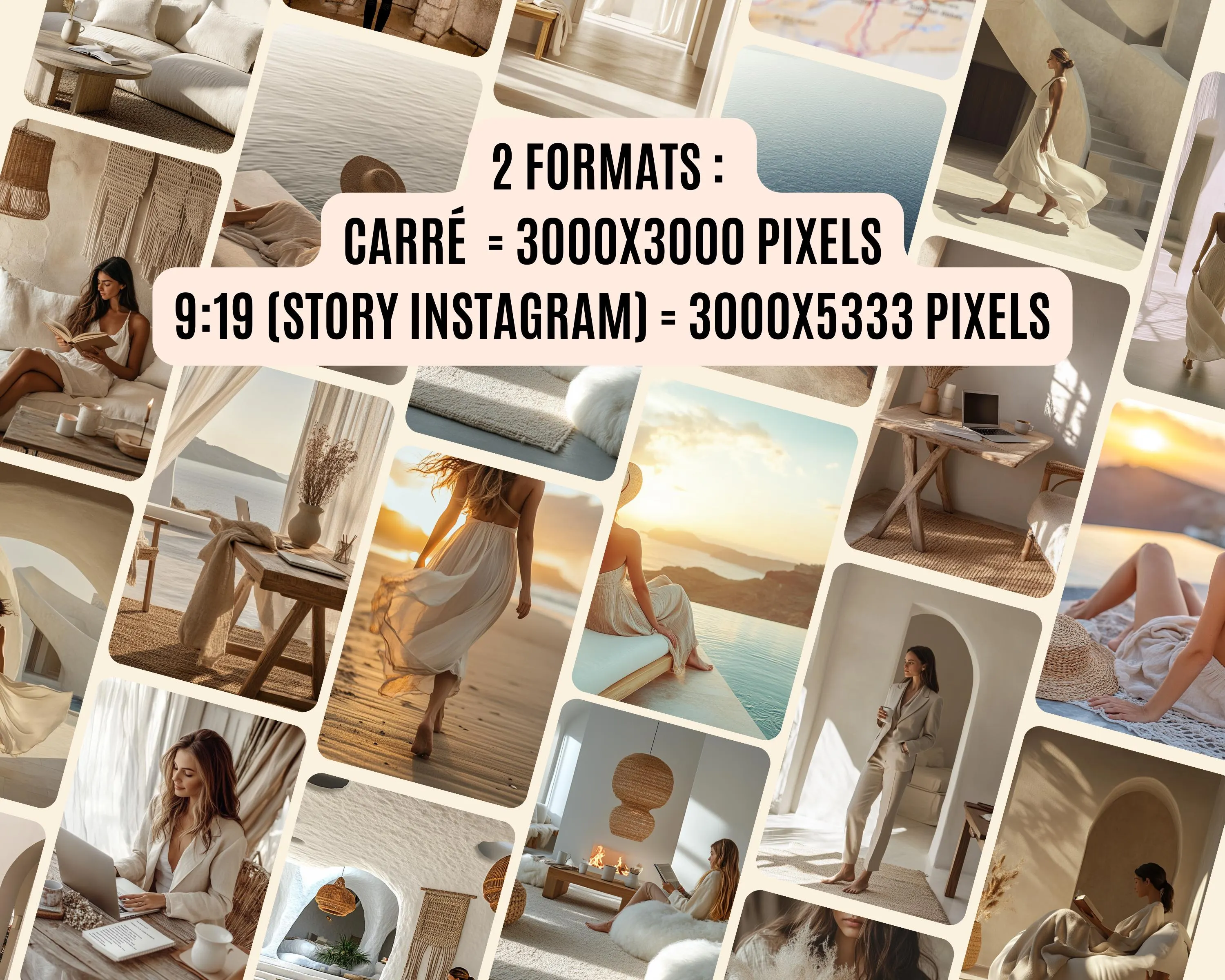 Faceless Photo Bundle, 200+ beige boho aesthetic stock photos for Instagram reel covers with MRR PLR license for content creators and seller - image 5