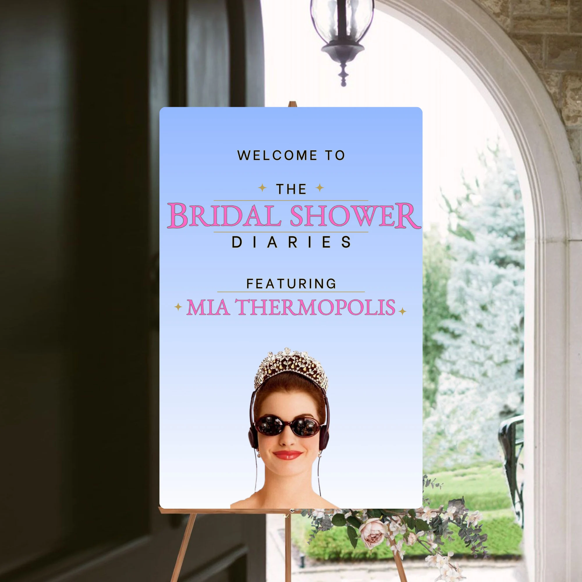 Digital Bridal Shower Welcome Sign- Editable Template- Princess Diaries Theme - image 3