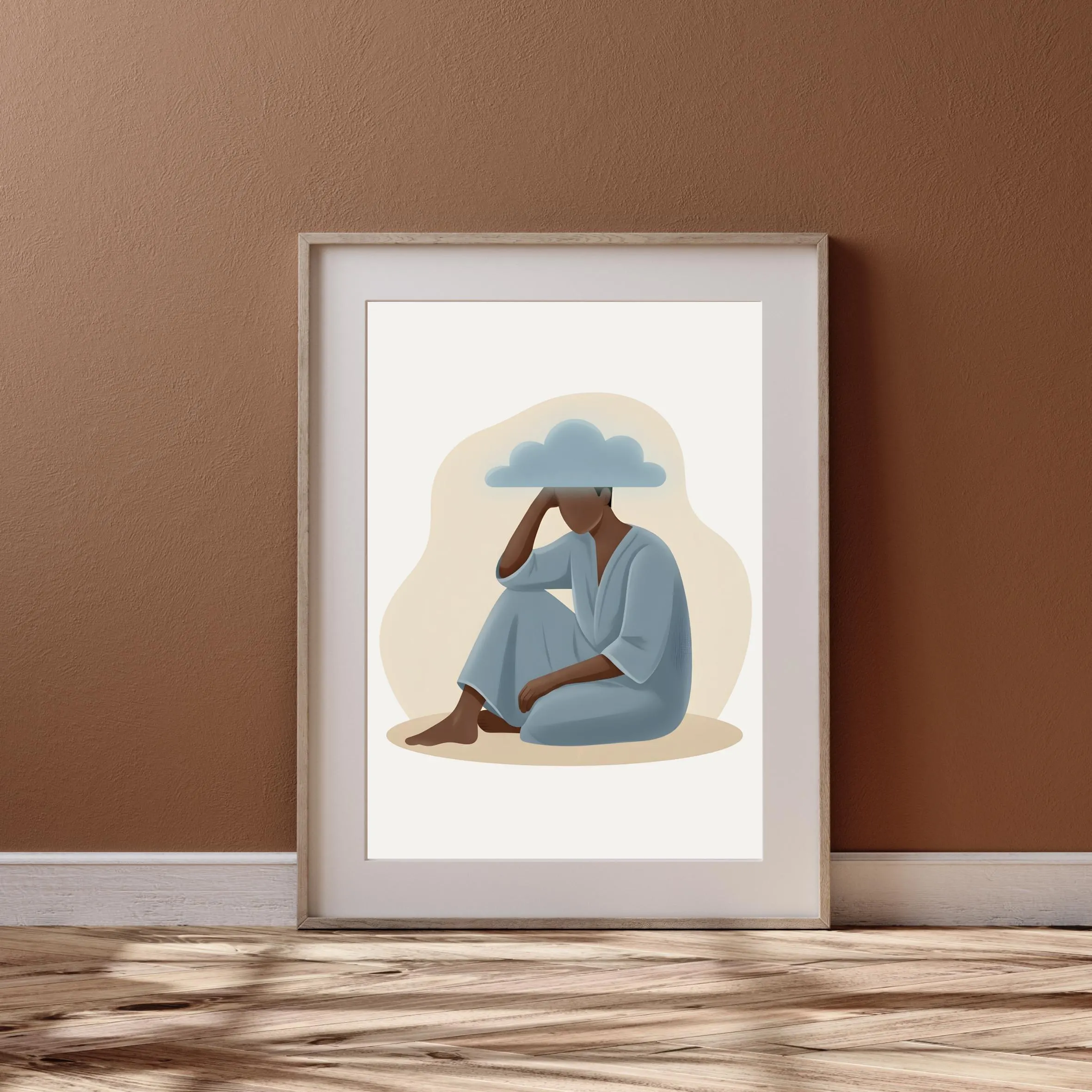 Afro Mental Health Art Print Emotional Wellness Illustration (Digital Download) - image 2
