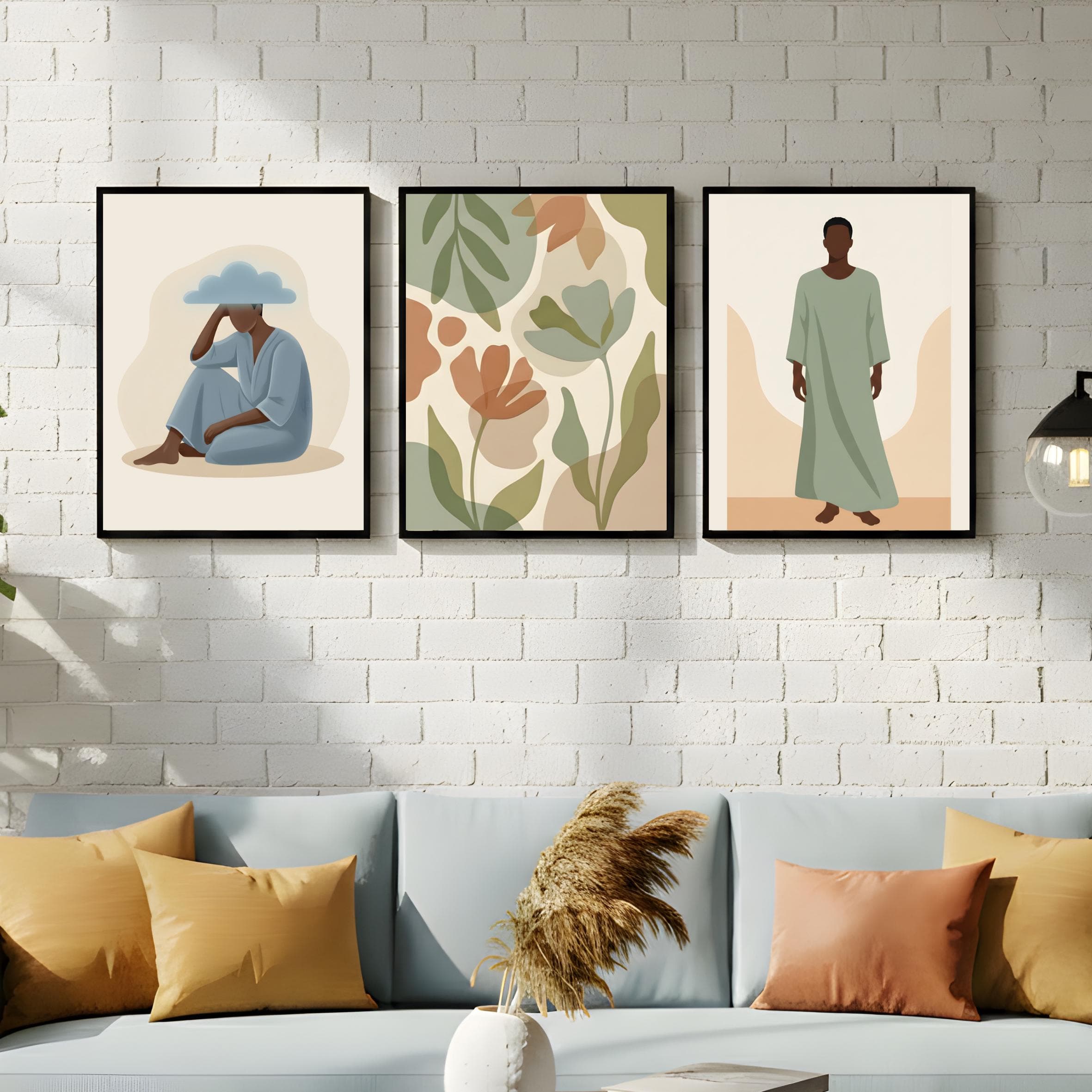 Mindfulness wall art with Afro representation
Healing mental awareness printable poster