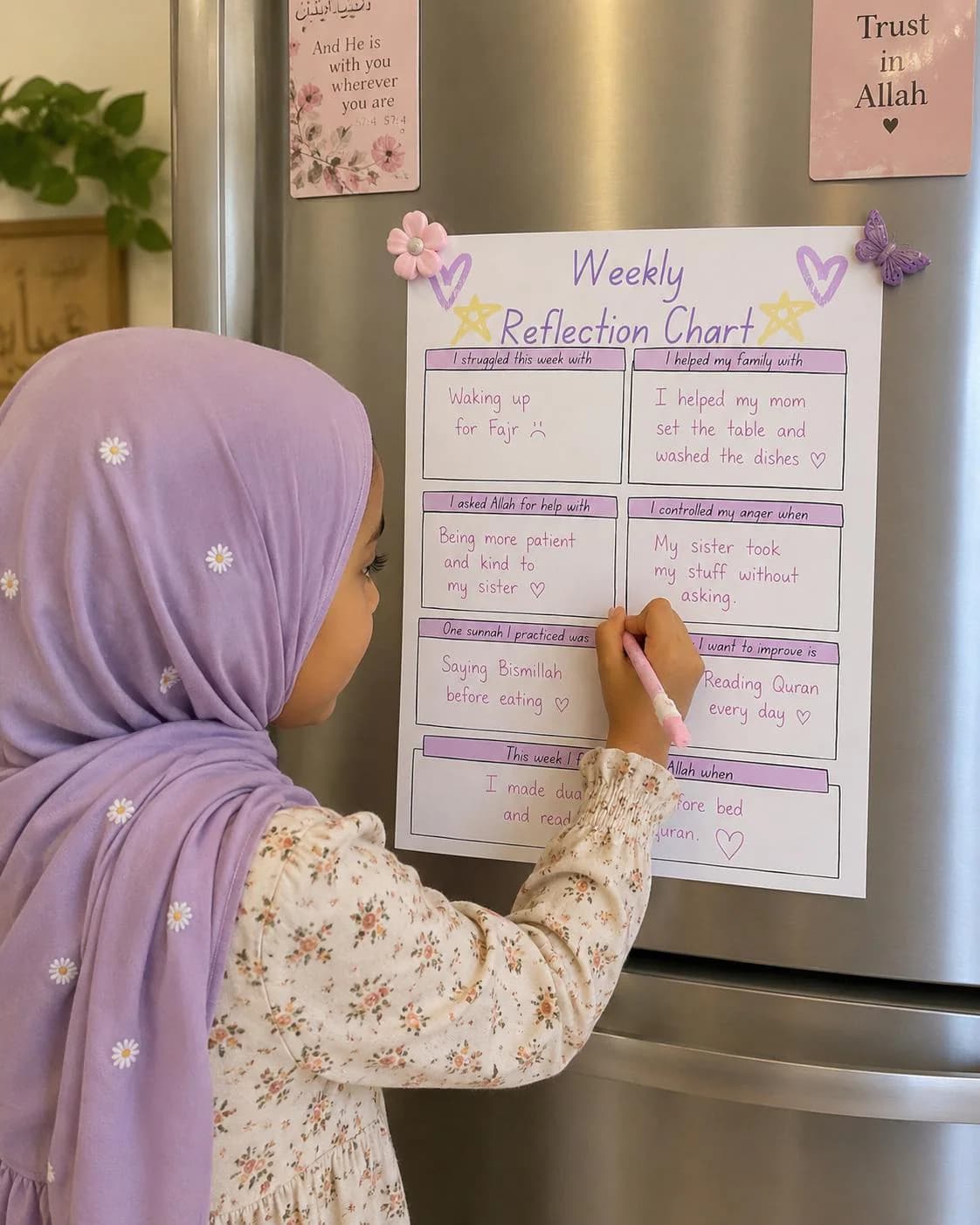 Muslim Reflection Chart for Girls Islamic Reflection Chart for Girls Reflection Chart for Muslim Girls