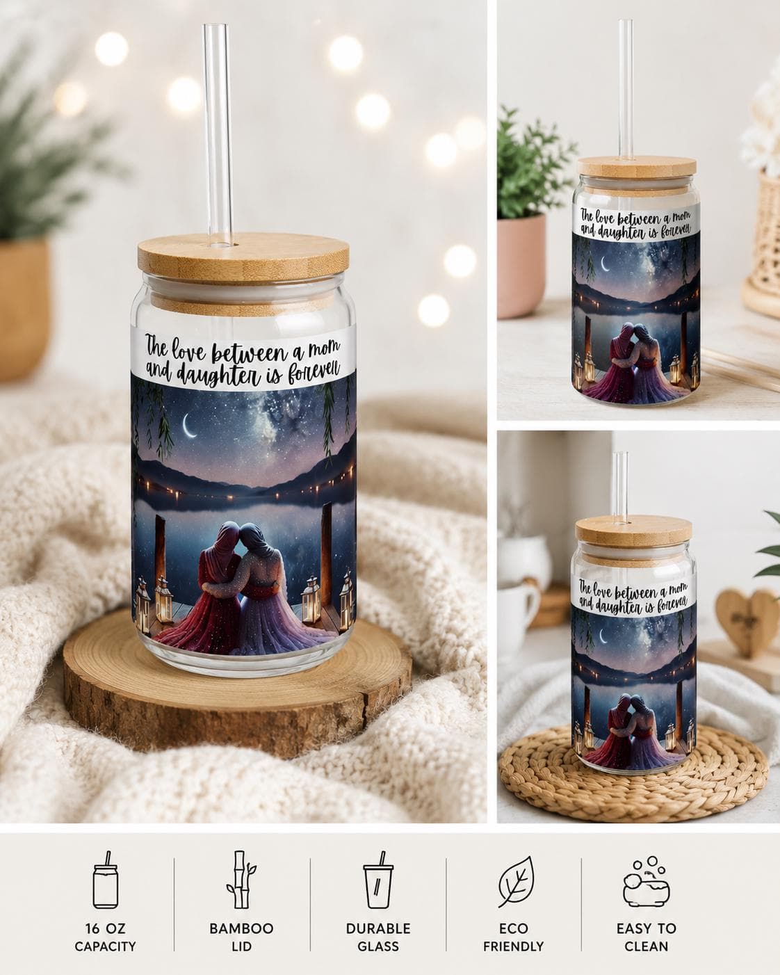 Muslim Arab Mom and Daughter Present Gift for Hijabi Mothers Day Present for Arab Mother Eid Present for Muslim Mother Daughter to go cup