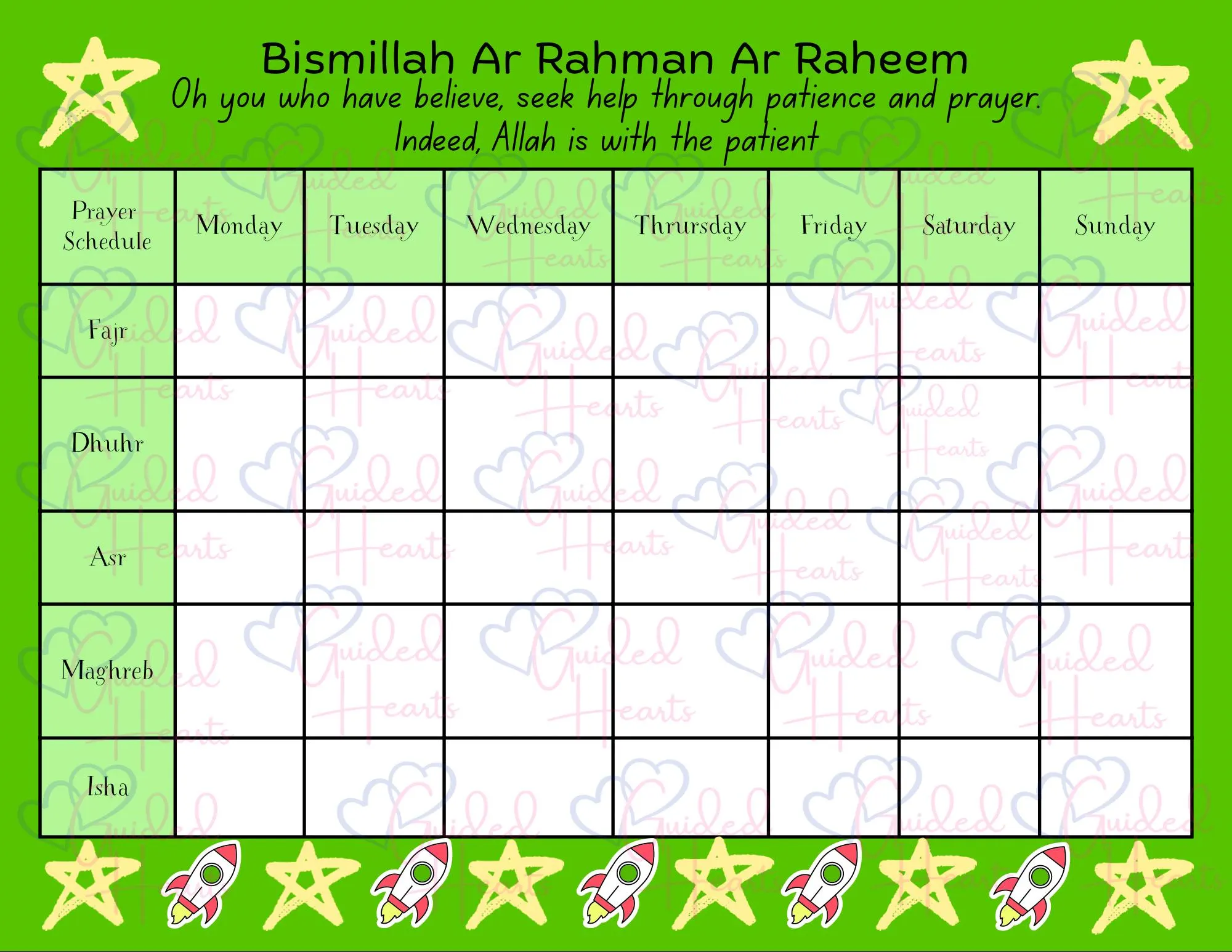 Kids Muslim Prayer Tracker Chart Kids Daily Salah Schedule Islamic Prayer Routine Chart for Children Girls Muslim Prayer Checklist - image 3