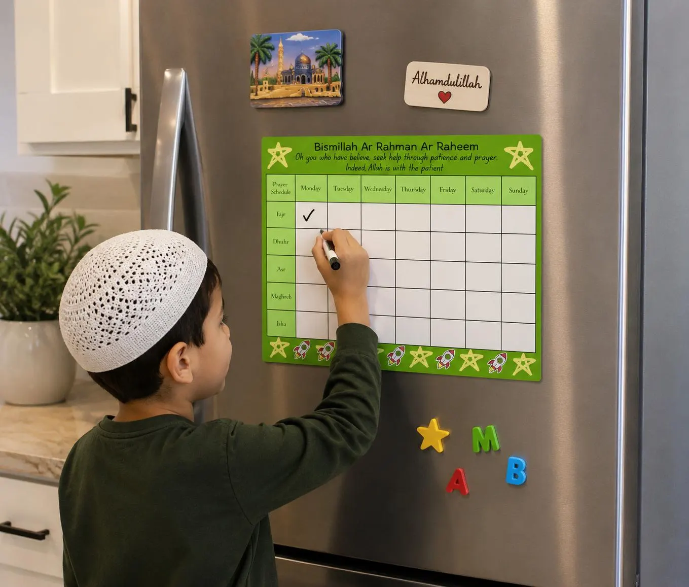 Kids Muslim Prayer Tracker Chart Kids Daily Salah Schedule Islamic Prayer Routine Chart for Children Girls Muslim Prayer Checklist
