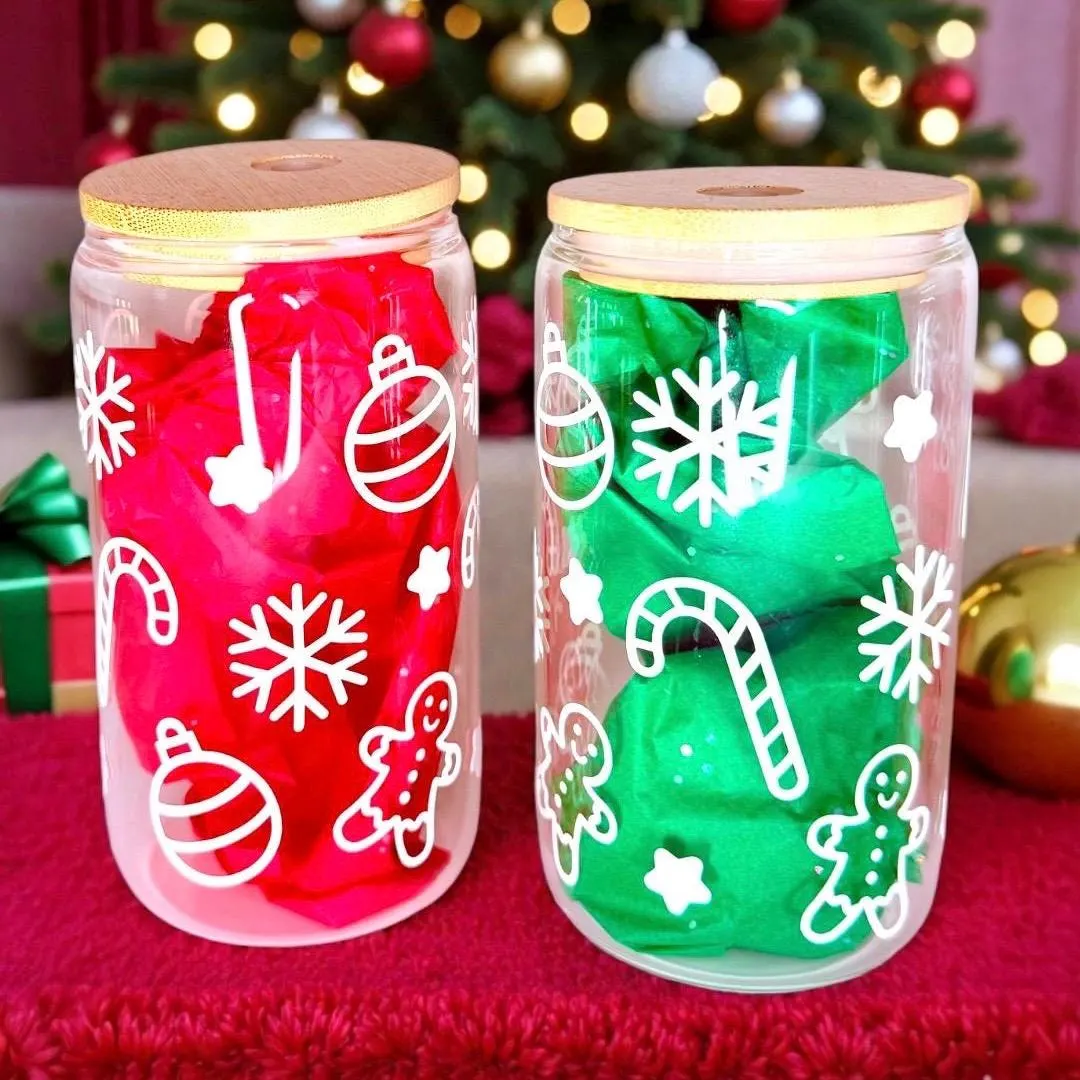 Christmas Glass Cup | Gold Festive Design, Holiday Drinkware - image 4