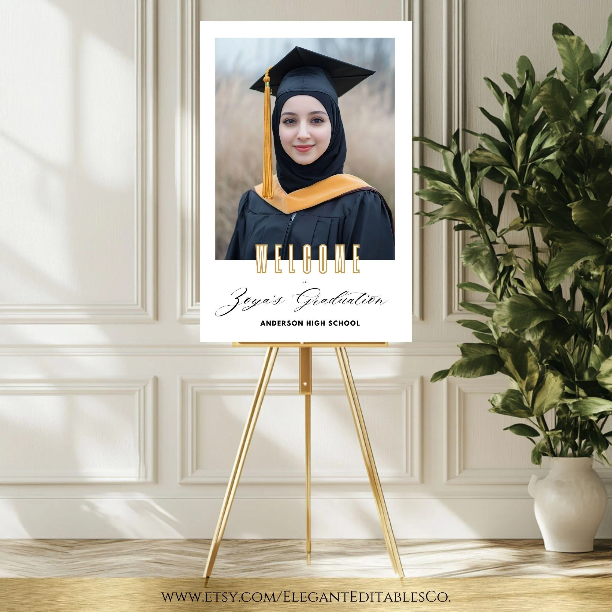 Graduation Party Welcome Sign: Modern Editable Template (20x30) (Instant Download) - image 2