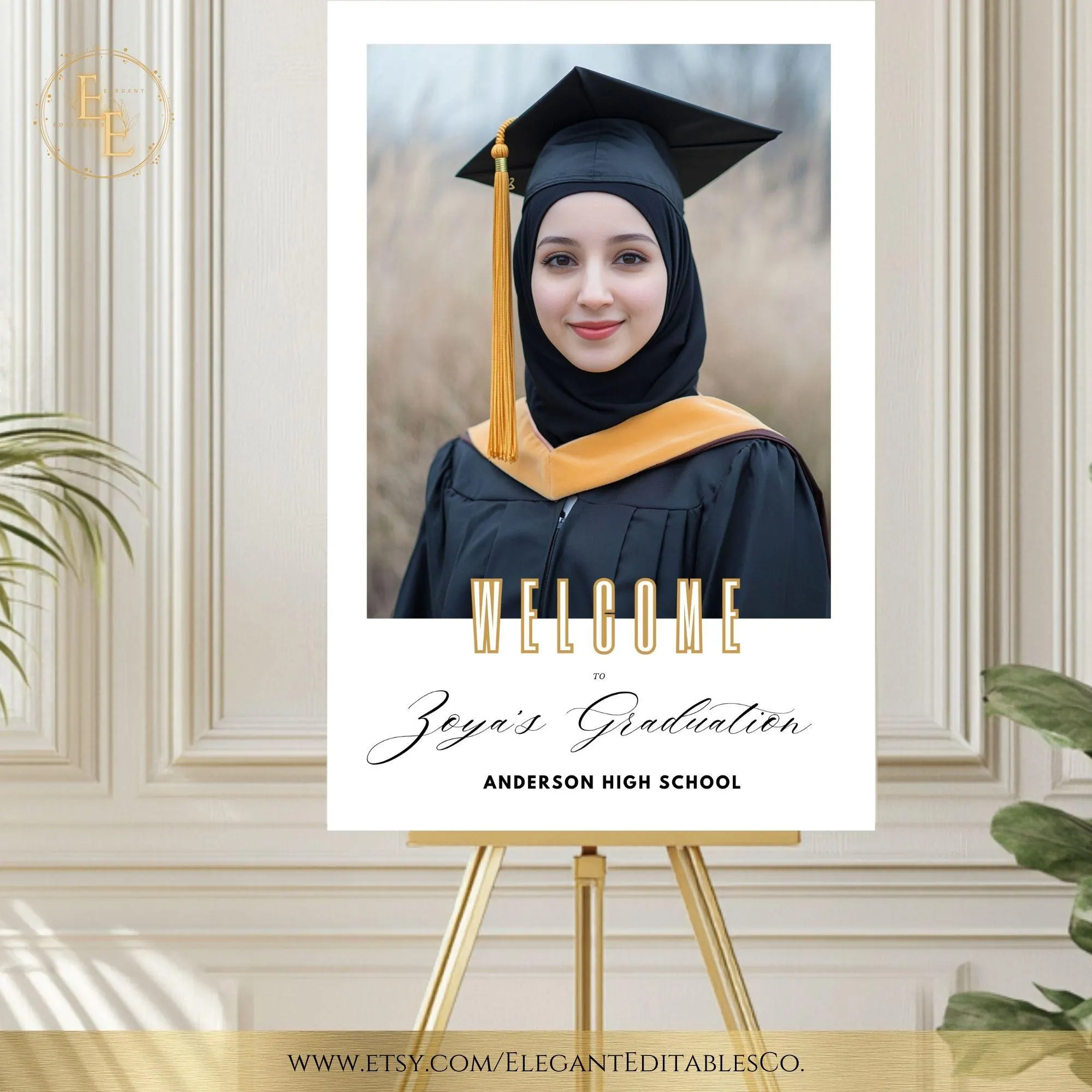 Graduation Party Welcome Sign: Modern Editable Template (20x30) (Instant Download) - image 4