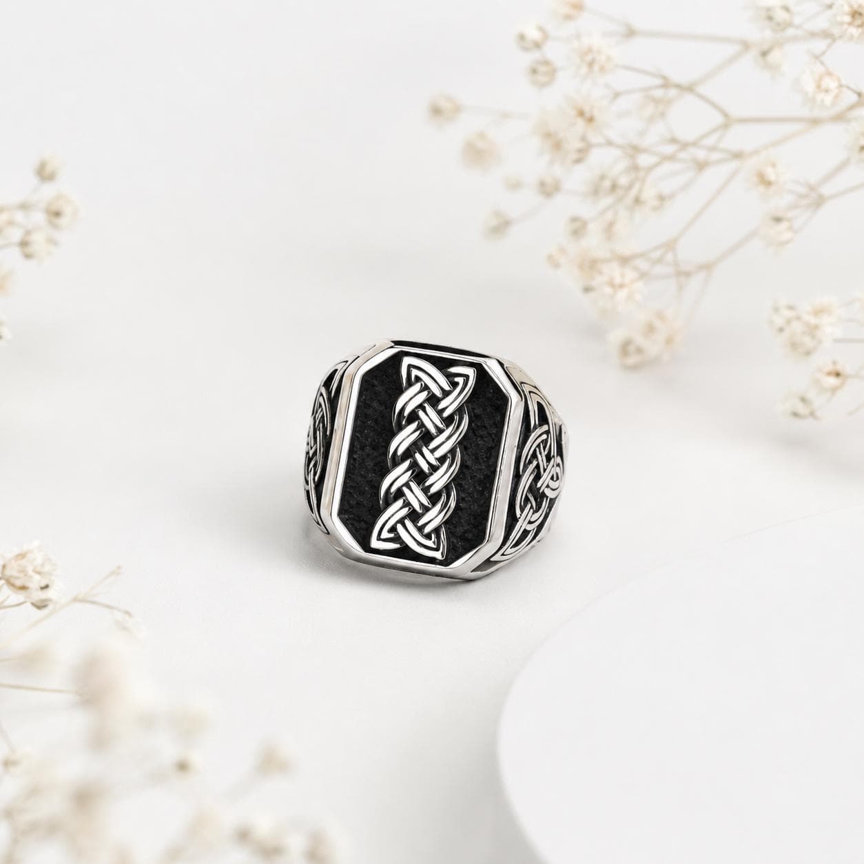 925 Sterling Silver Men's Celtic Knot Ring, Handmade Anniversary Gift - image 4