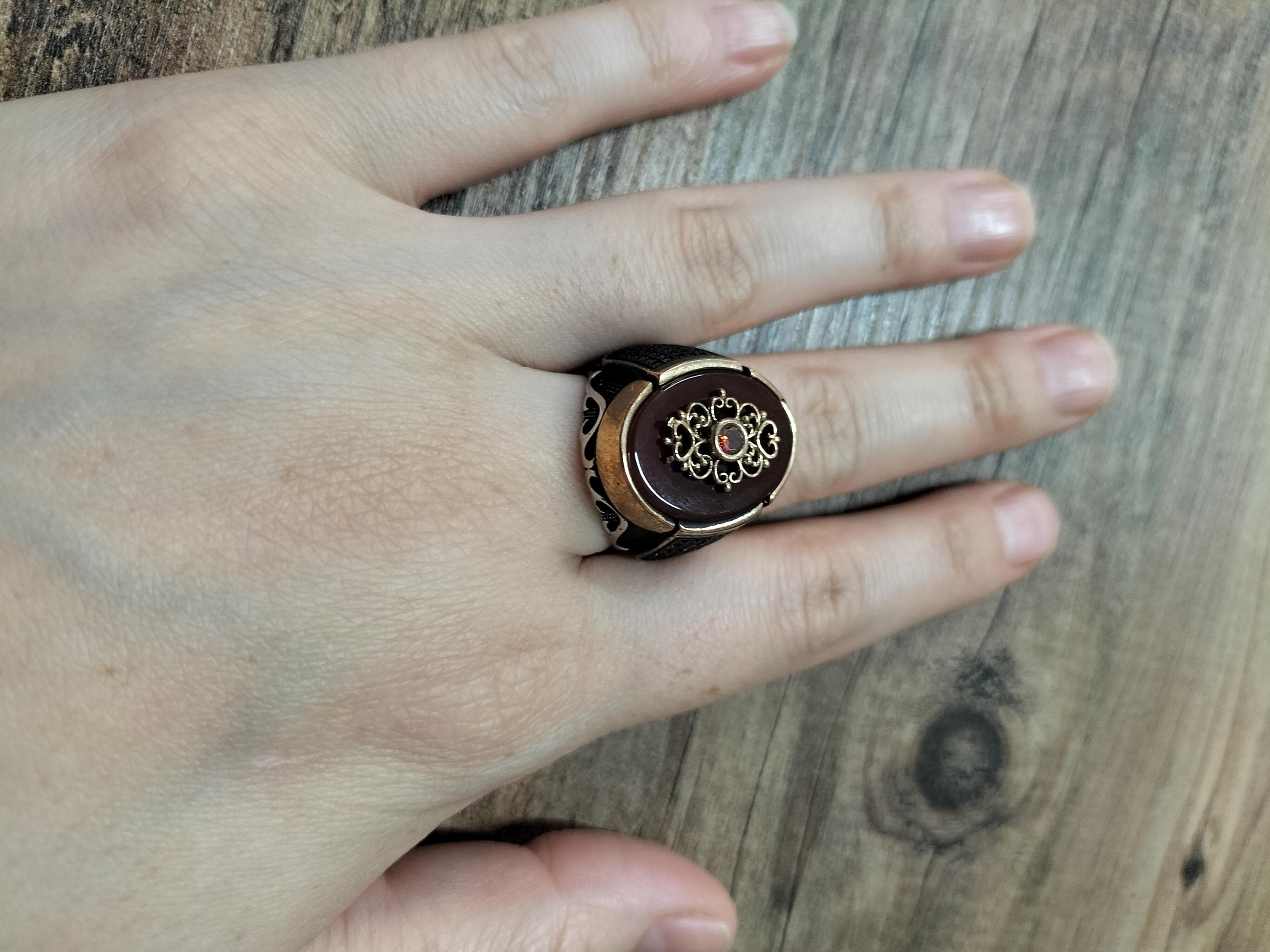 Sterling Silver Agate Stone Men's Ring: Handmade & Personalizable - image 3