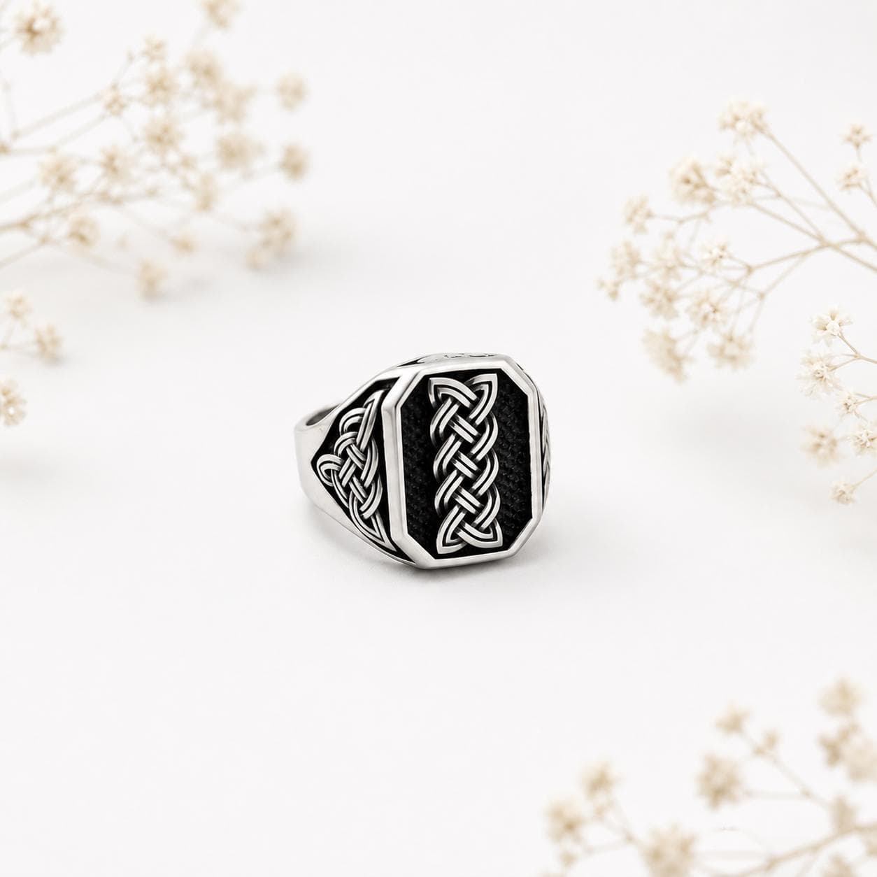 925 Sterling Silver Men's Celtic Knot Ring, Handmade Anniversary Gift - image 2