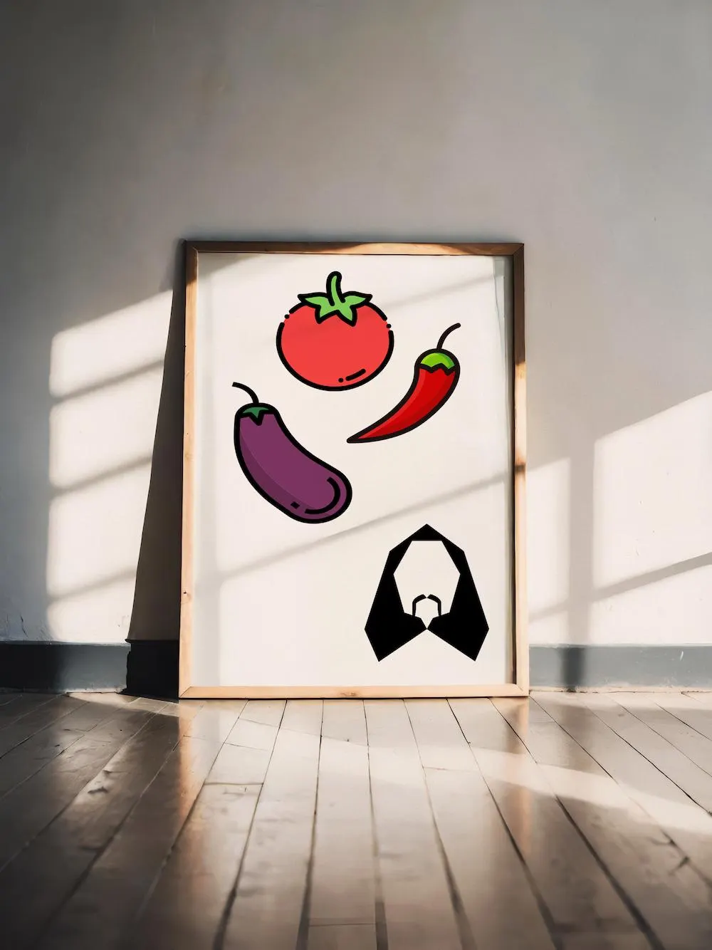 Türkisch Poster „Domates Biber Patlıcan“ Baris Manco – Lustige Wanddeko A5 A4 A3 | Geschenkidee Küche Wohnzimmer Kultur