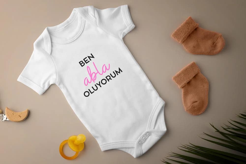 Bebek Body „Ben abla/abi/kuzen oluyorum“ Babybody Türkisch | Schwangerschaftsverkündung | Geschenk für große Geschwister | Personalisierbar