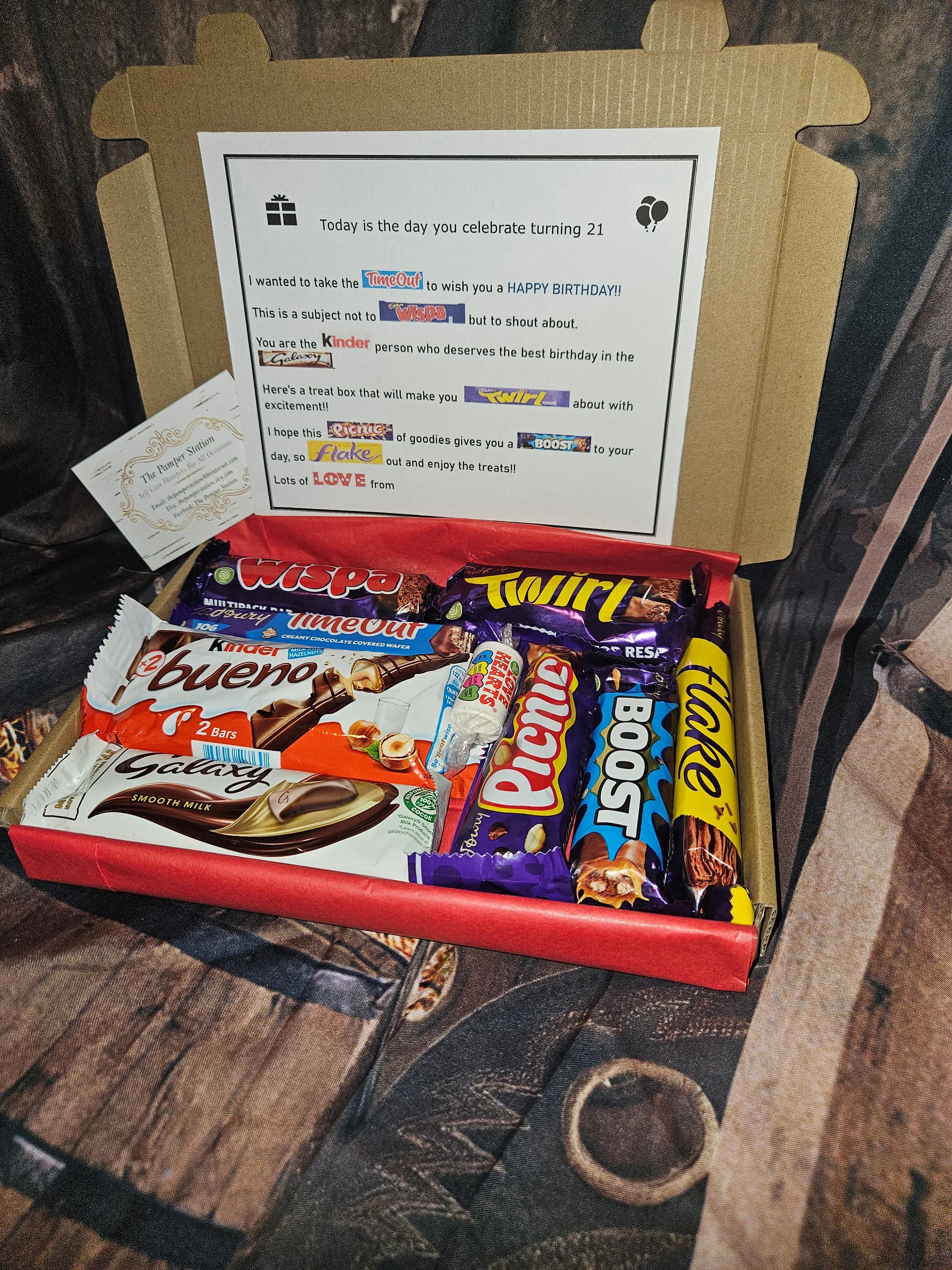 21st Birthday Gift Hamper | 21st Treat Box | Birthday Sweet Hamper | 21st Birthday Sweets | Teen birthday gift box | Sweet Treats | Poem - image 3