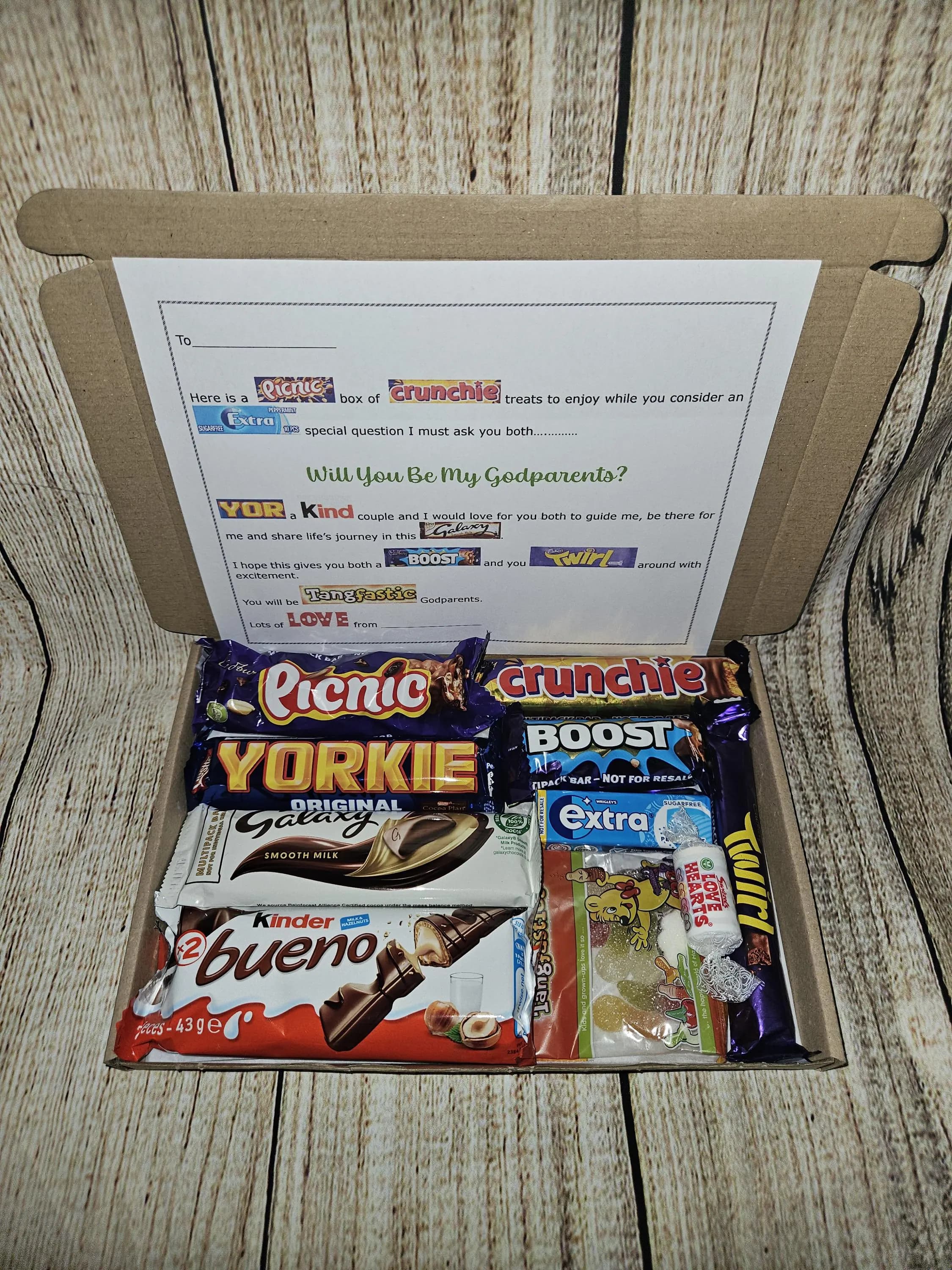 Will you be my godparents? | Sweet treat box | Personalised godparents gift | Custom godparent | Christening gifts for godparents